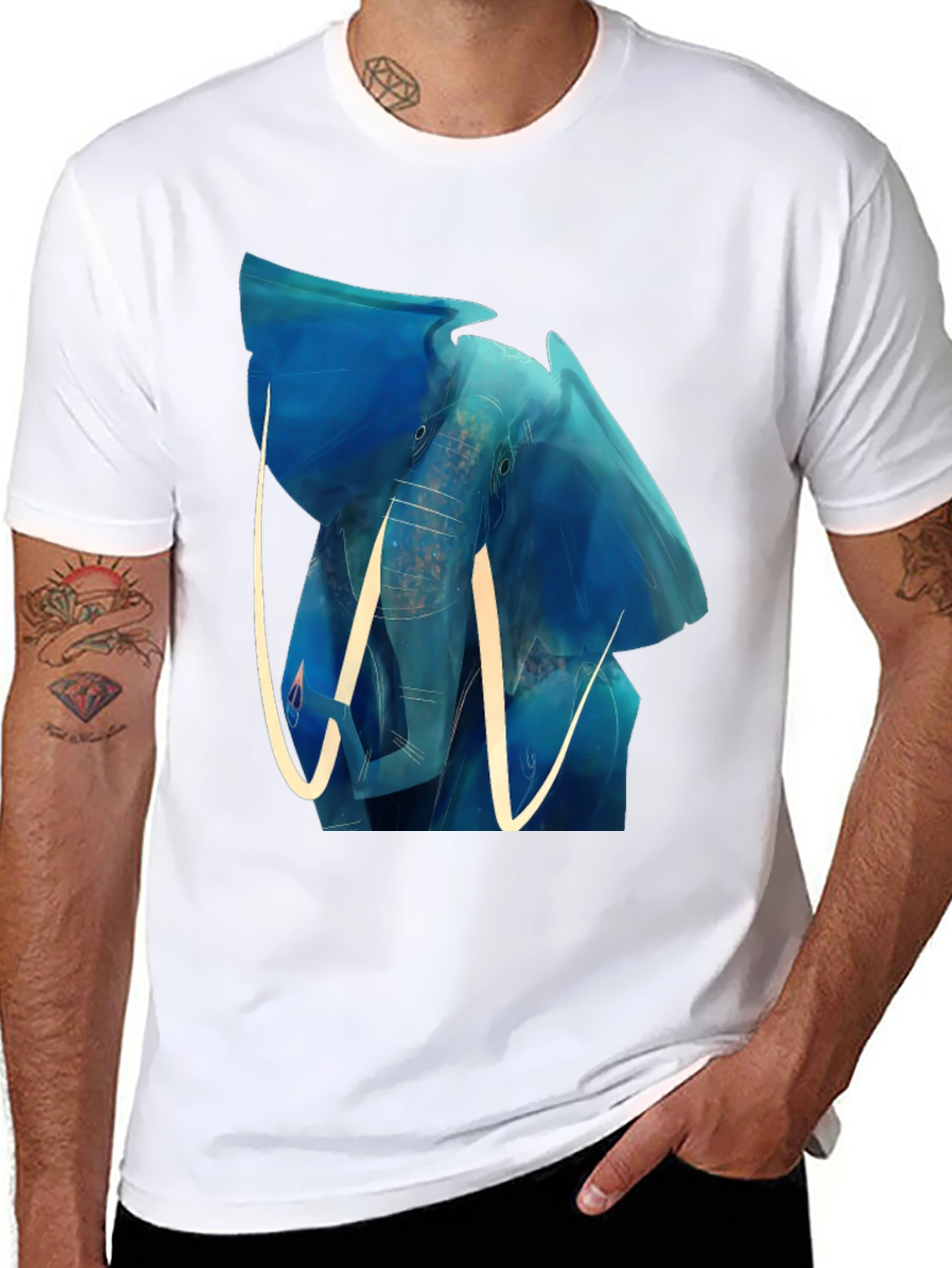 Elephant Blue Graphic Tee