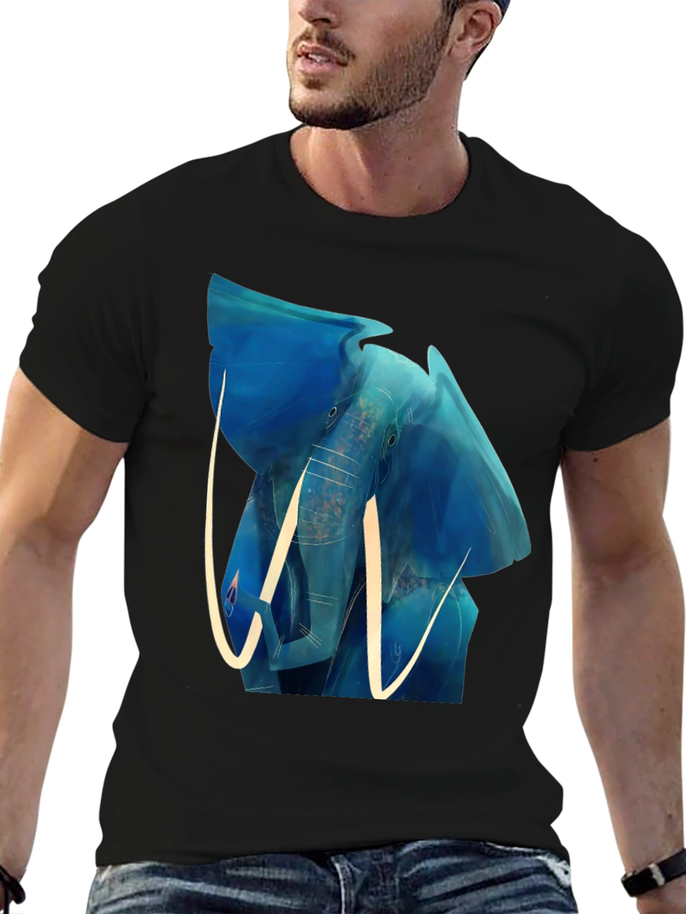 Elephant Blue Graphic Tee