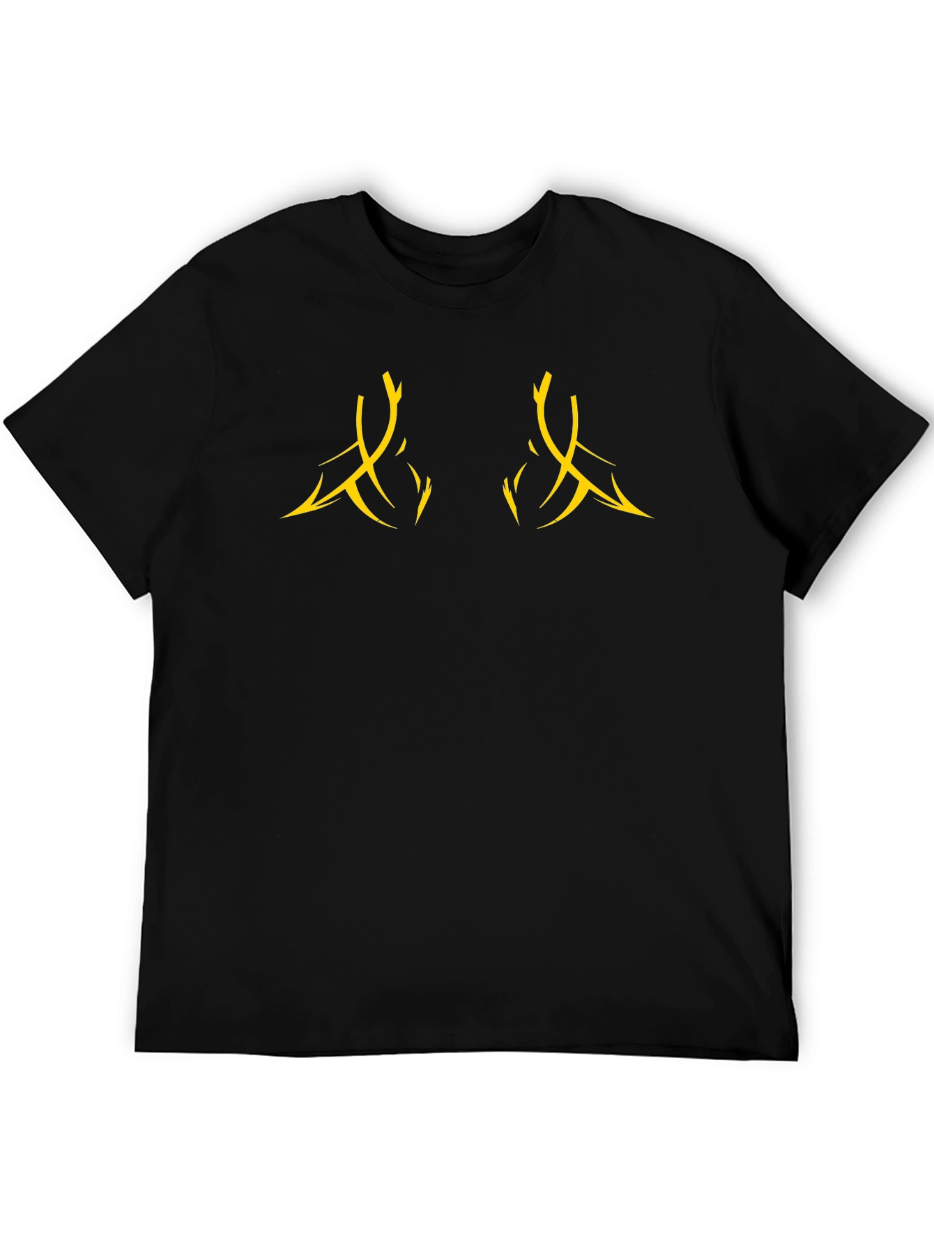 Black Graphic Tee with Abstract Design