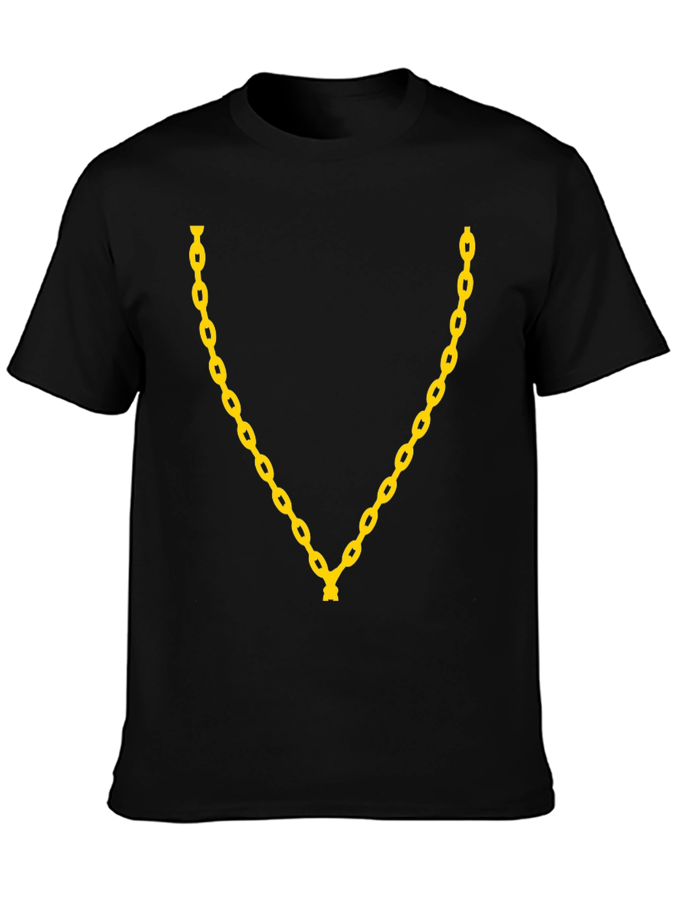 Gold Chain Graphic Black T-Shirt