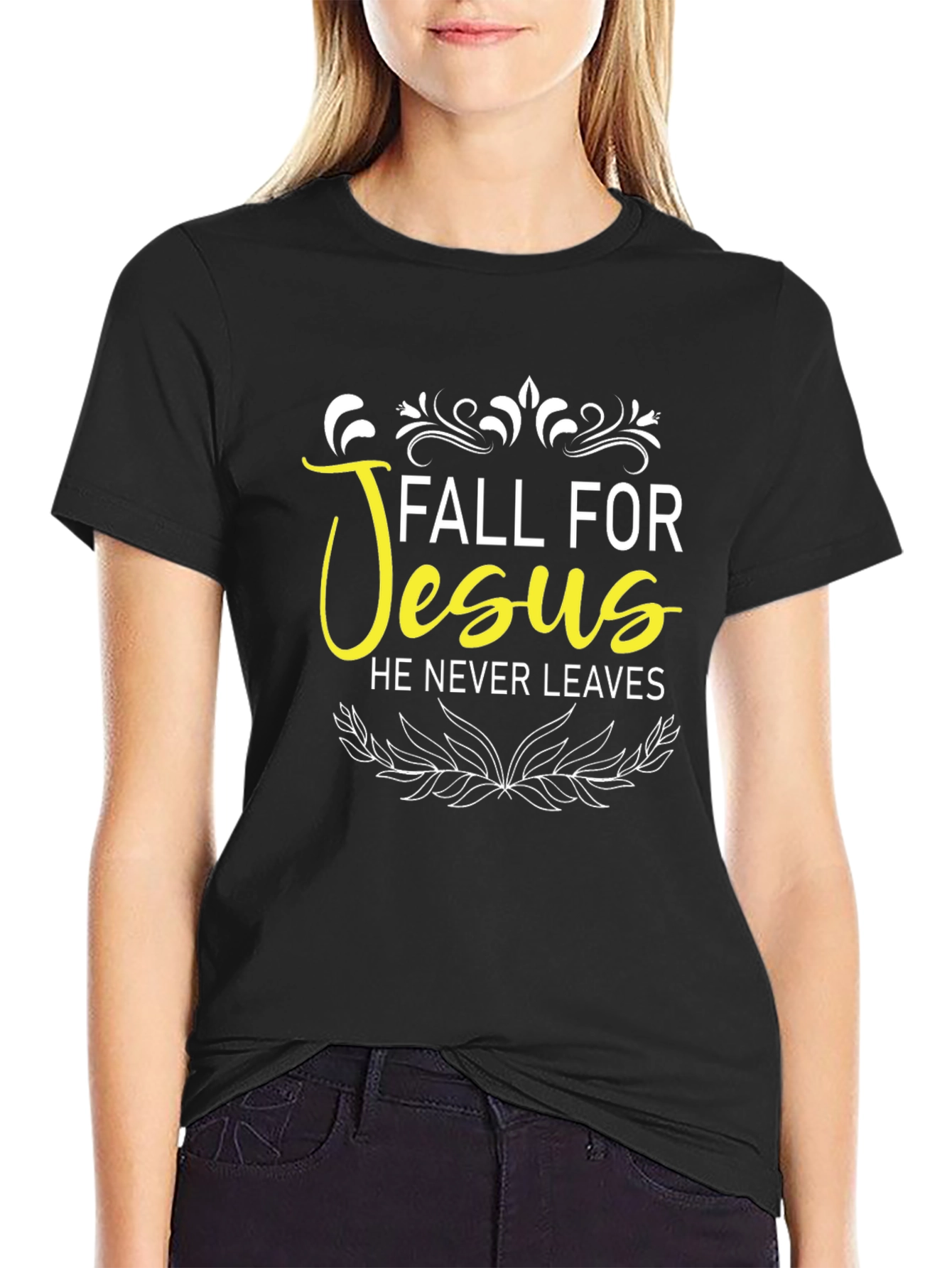 Fall for Jesus Graphic Tee - Black
