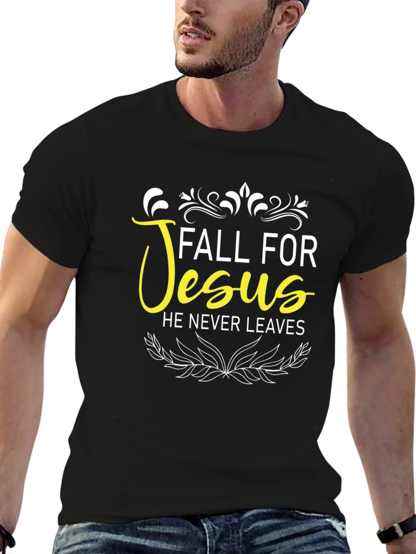 Fall for Jesus Graphic Tee - Black