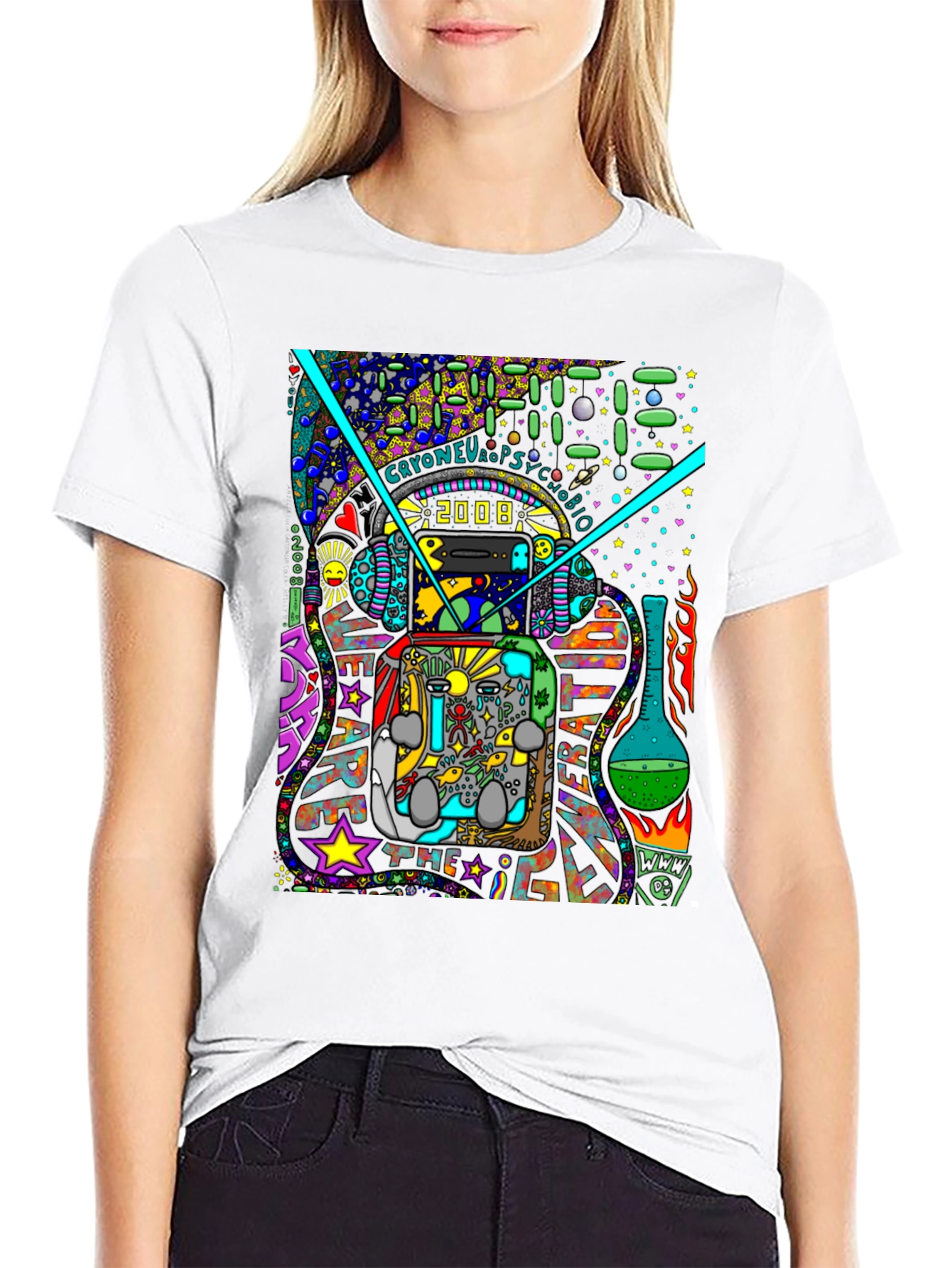 Unique Graphic T-Shirt - Psychedelic 2008 Design