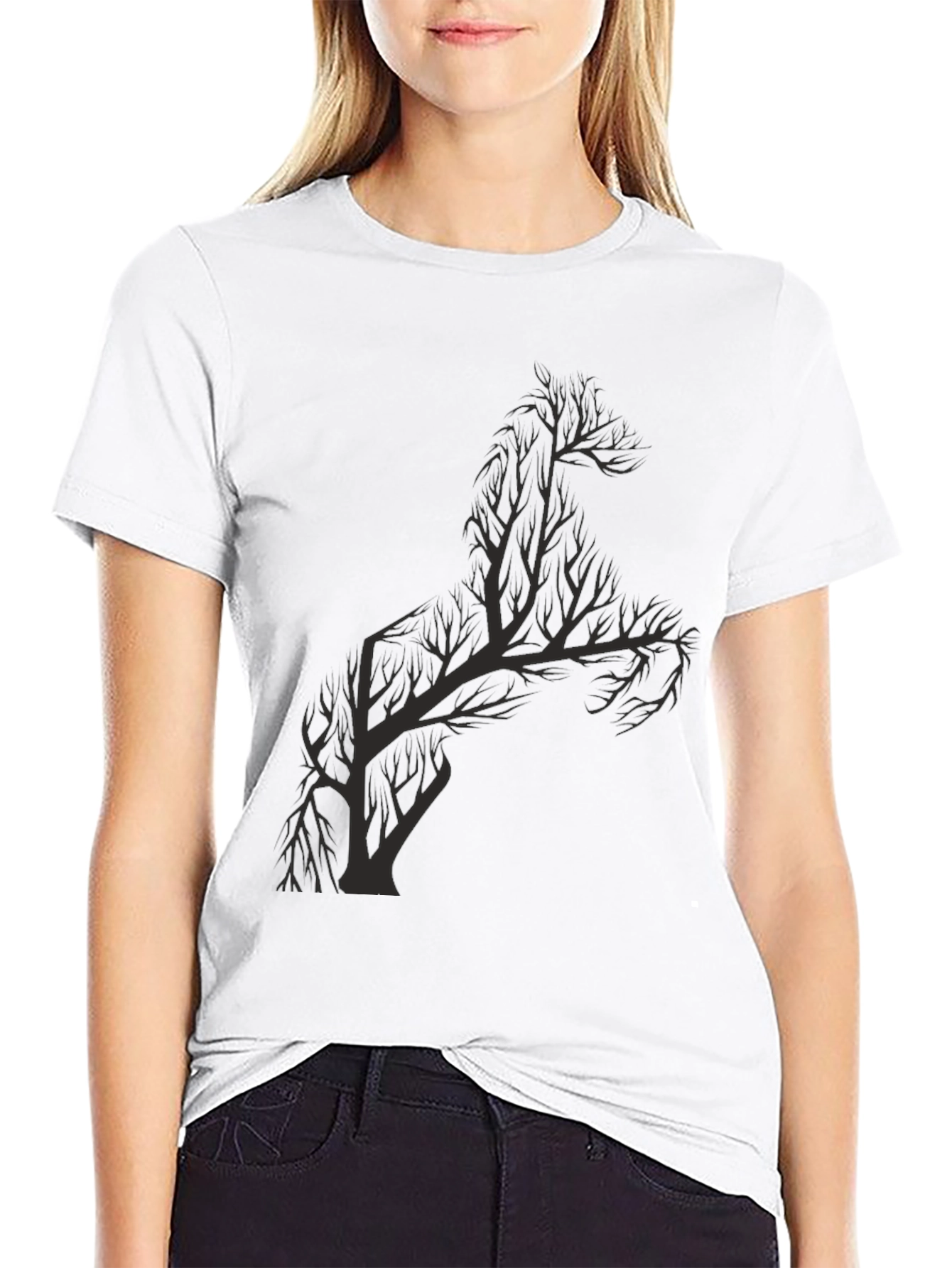 Tree Horse Graphic Tee - Mens Black T-Shirt