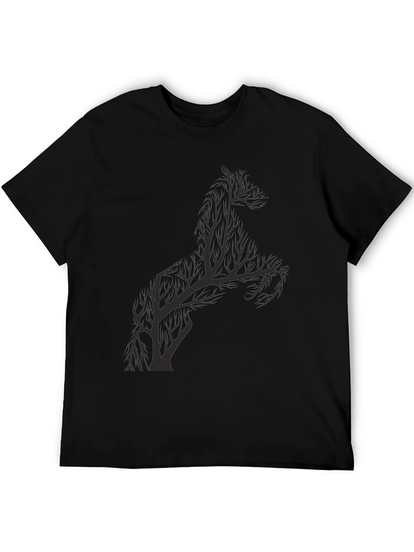 Tree Horse Graphic Tee - Mens Black T-Shirt