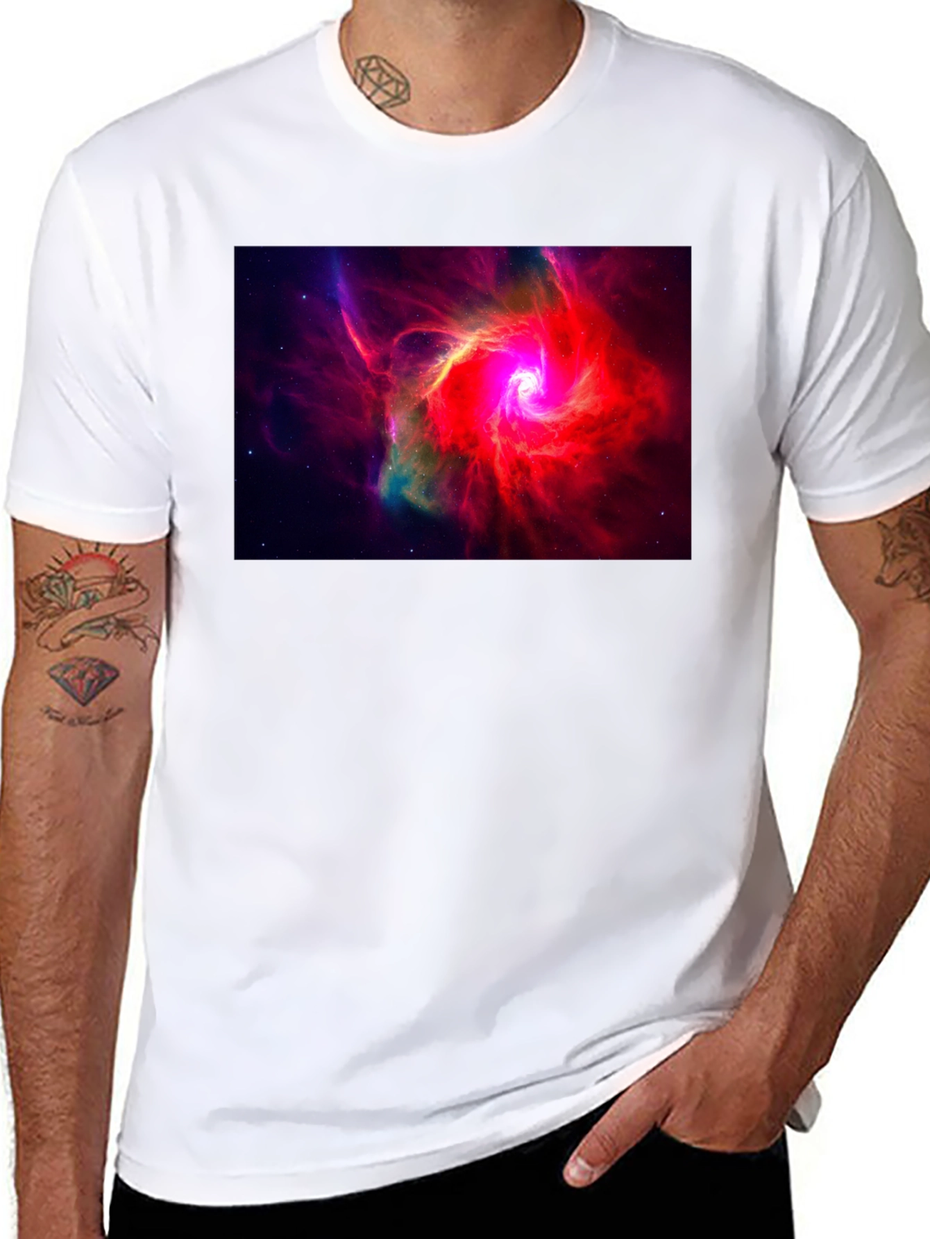 Nebula Graphic Black T-Shirt - Space Art Tee