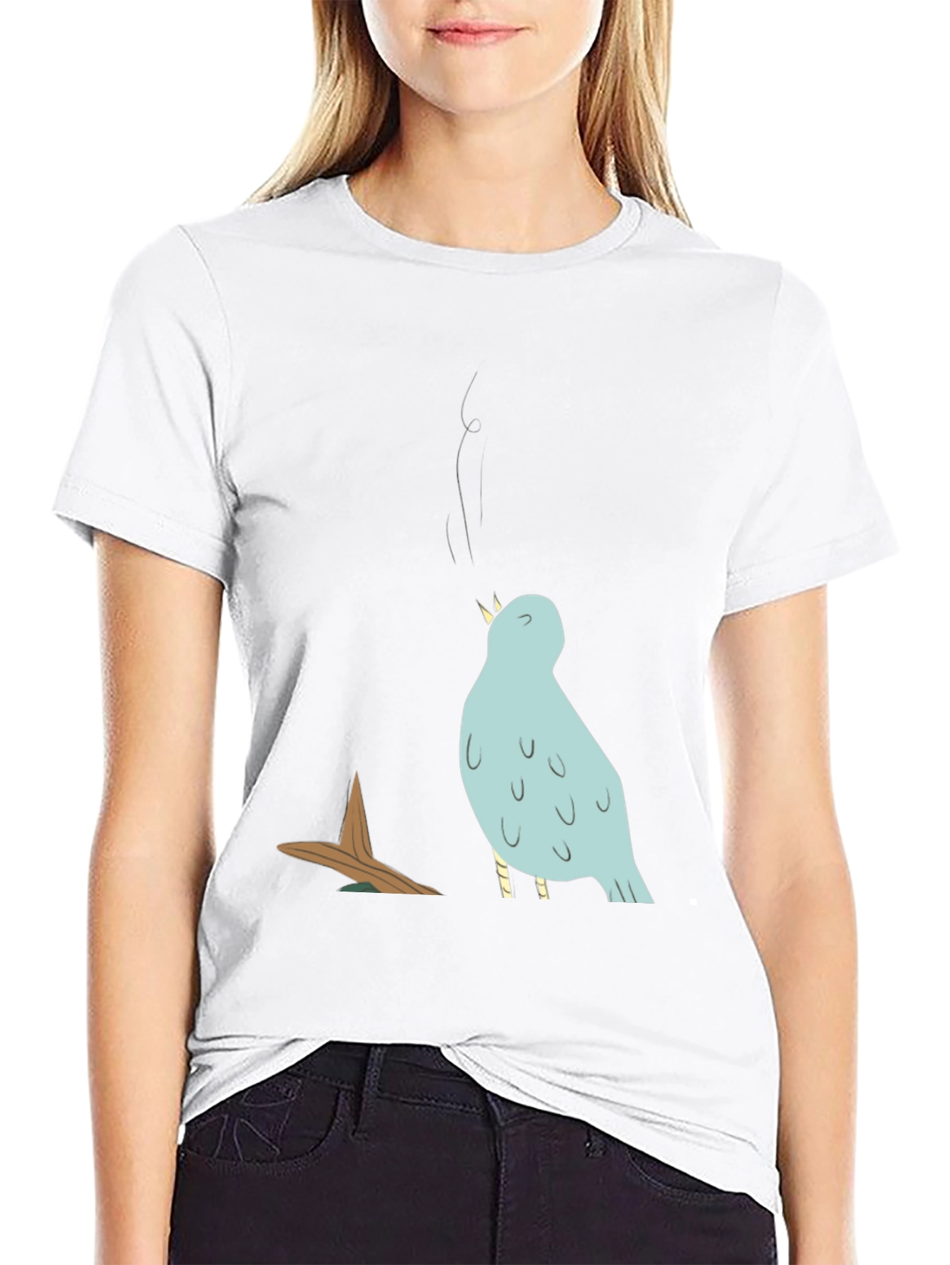 Bird Graphic T-Shirt - Casual Cotton Tee