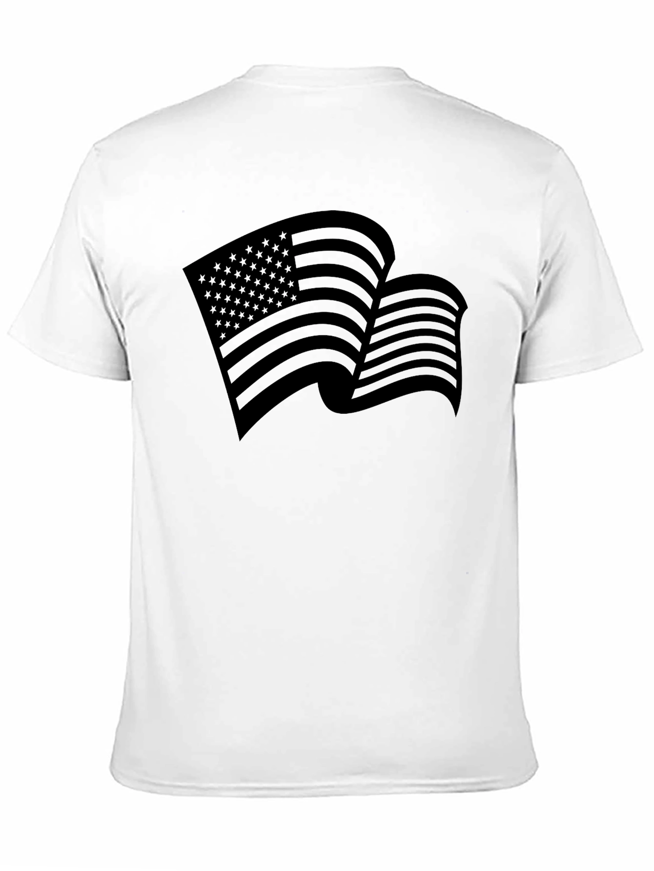 American Flag Graphic Print Black T-Shirt