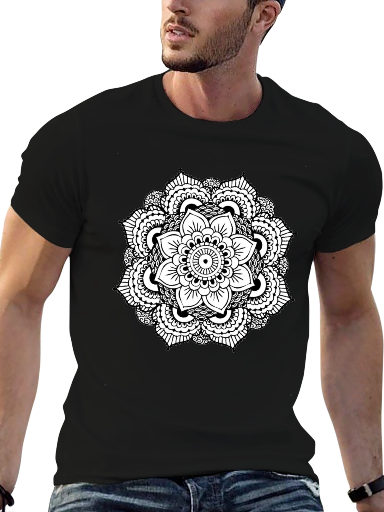 Black Mandala T-Shirt - Stylish Graphic Tee
