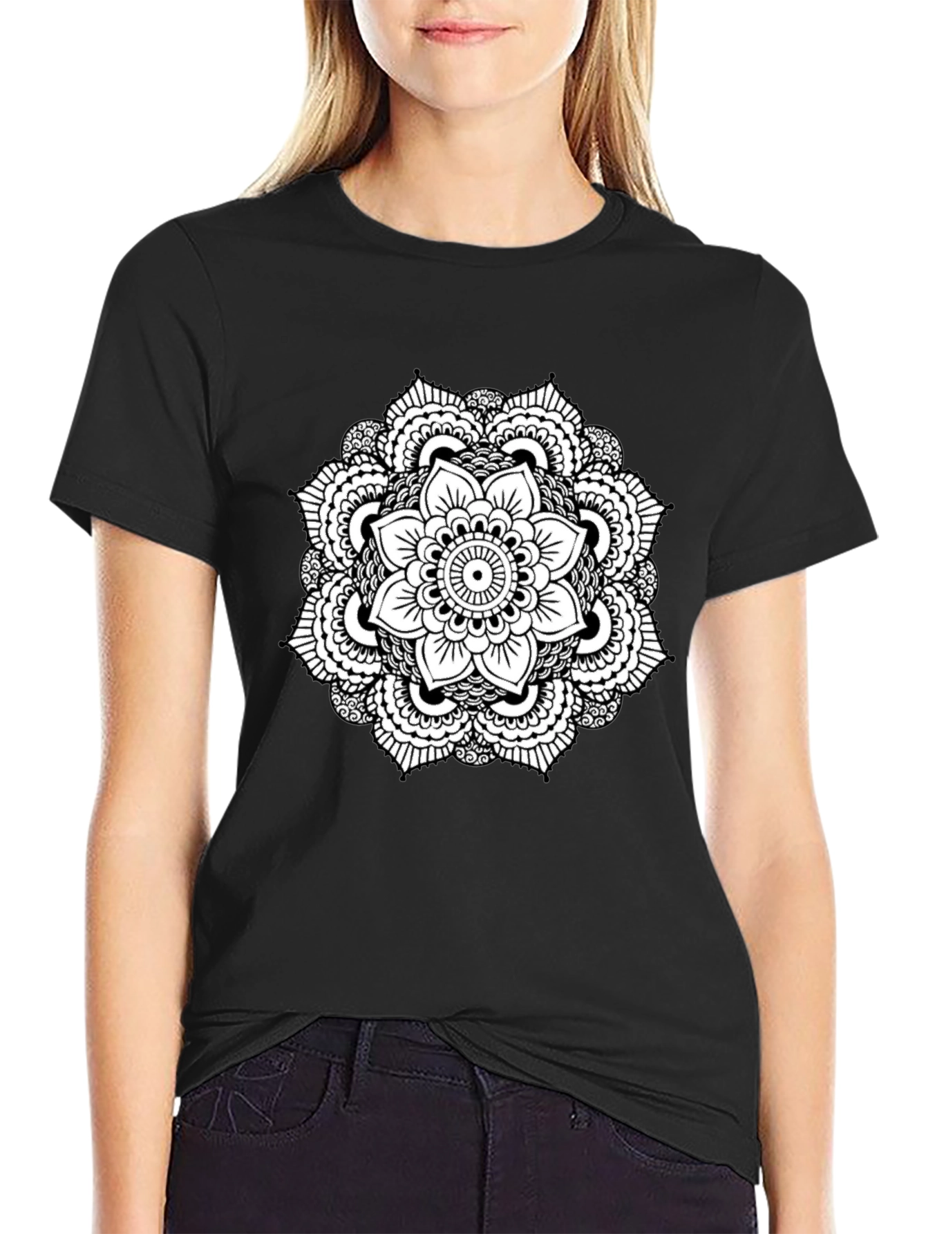 Black Mandala T-Shirt - Stylish Graphic Tee