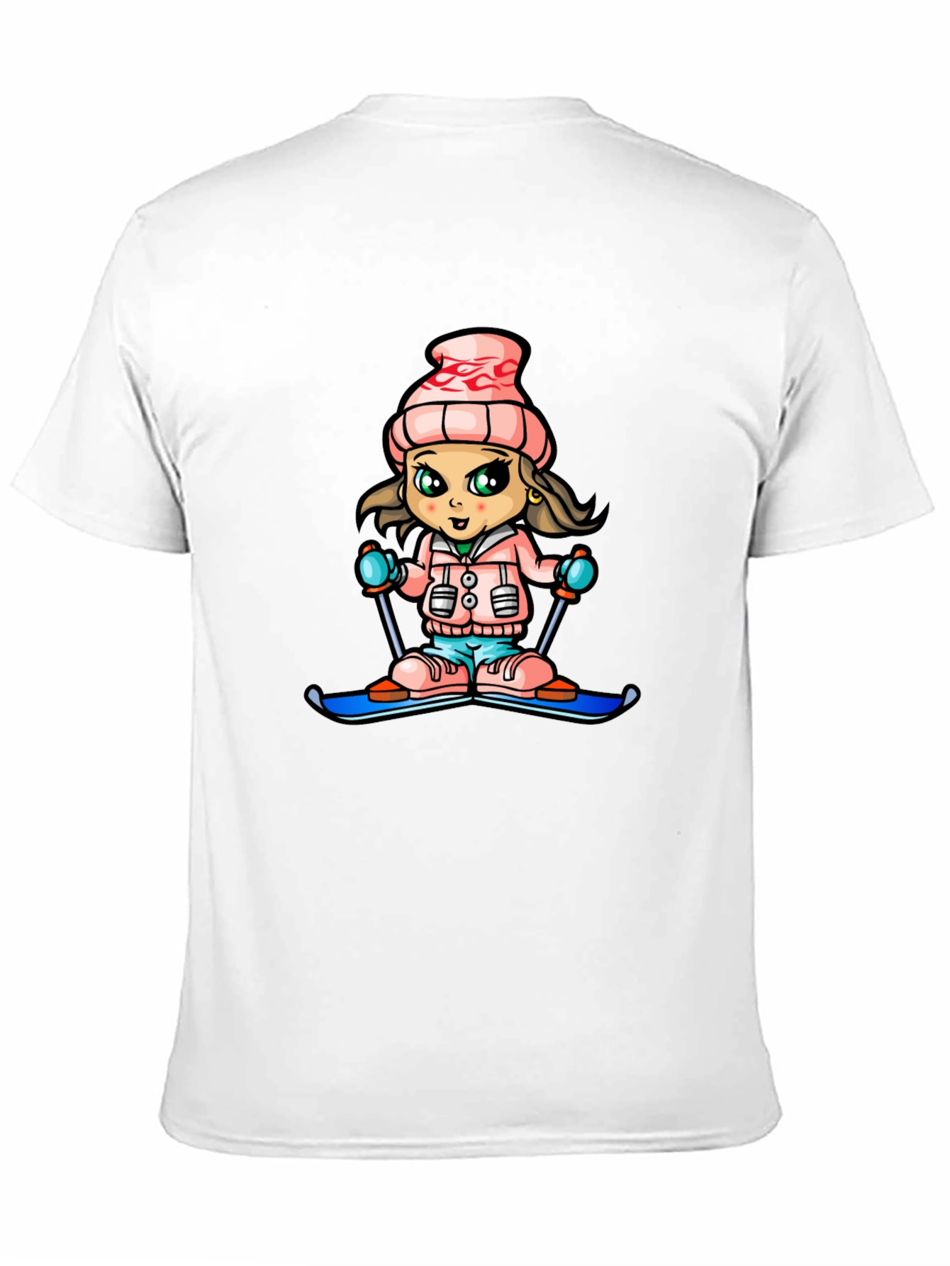 Girl Skier Graphic Tee - Winter Fun Shirt