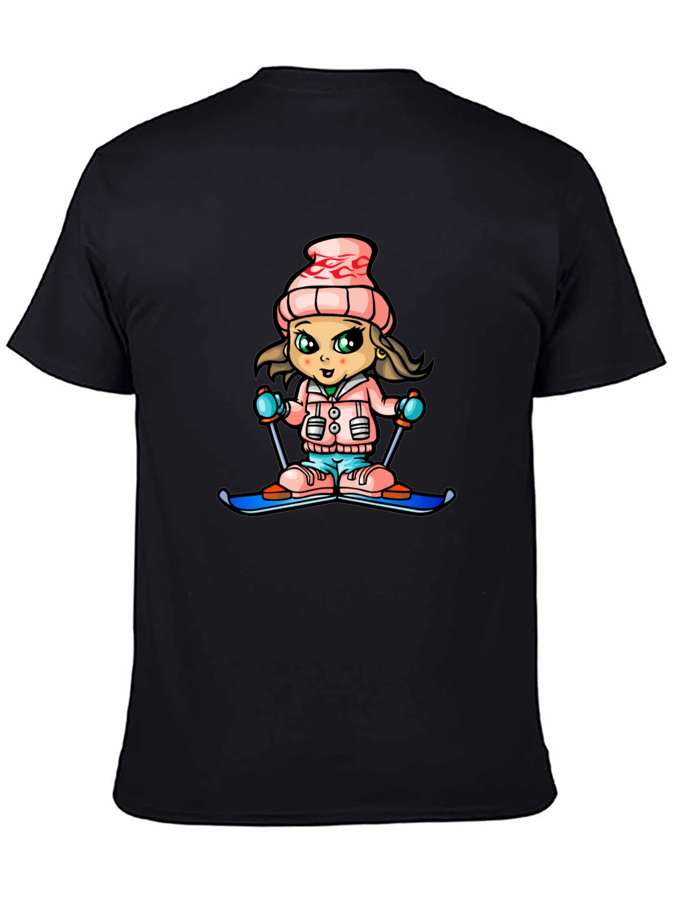 Girl Skier Graphic Tee - Winter Fun Shirt