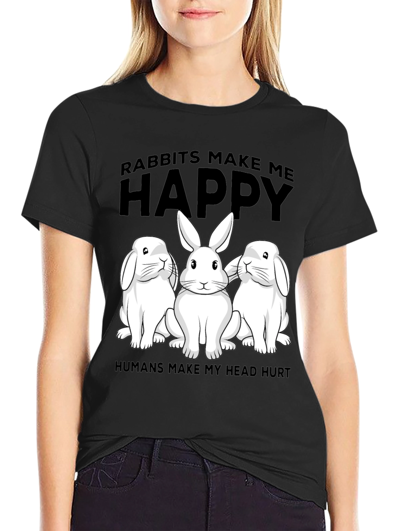 Rabbit Lover T-Shirt: Humans Make My Head Hurt