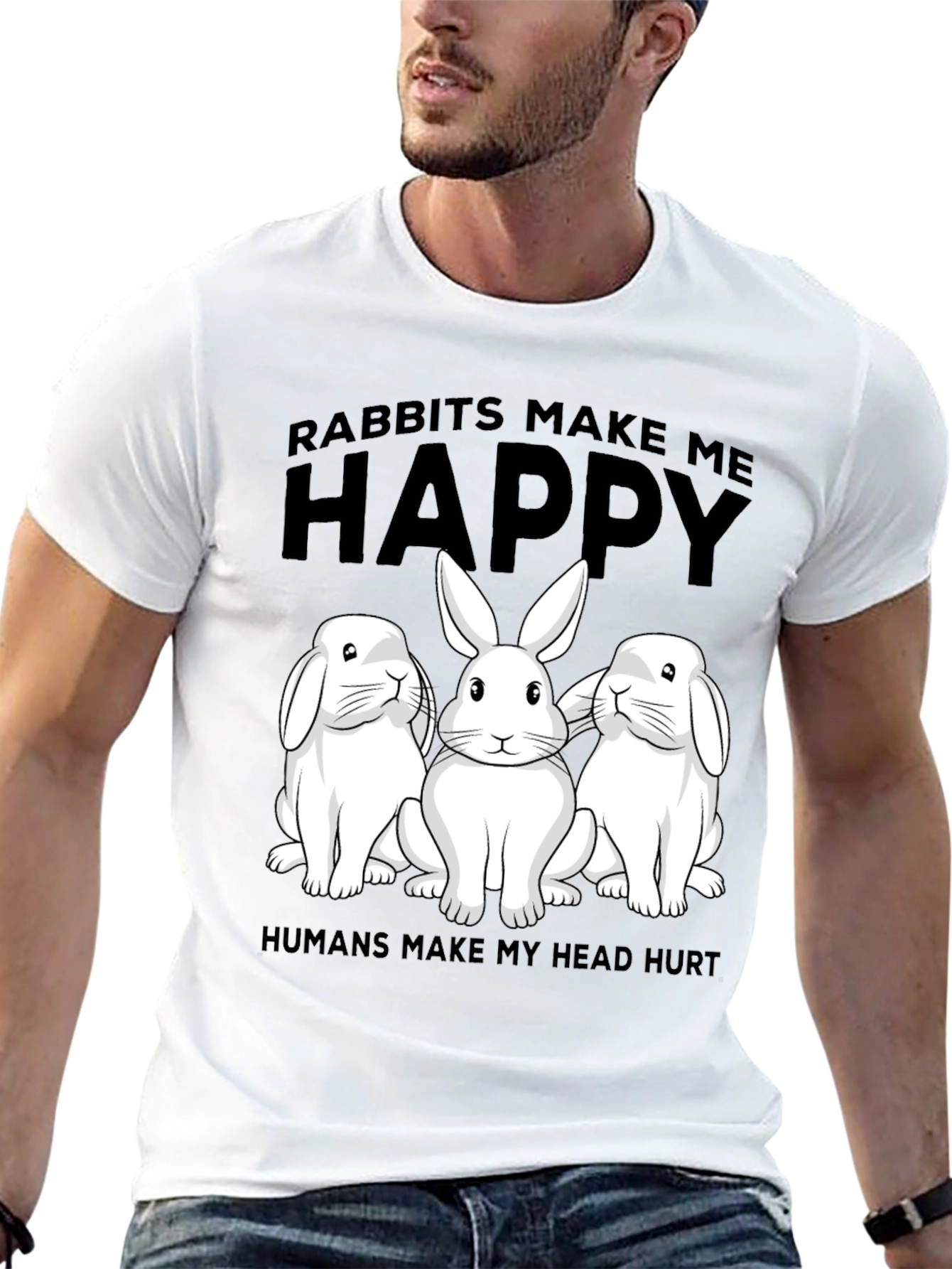 Rabbit Lover T-Shirt: Humans Make My Head Hurt
