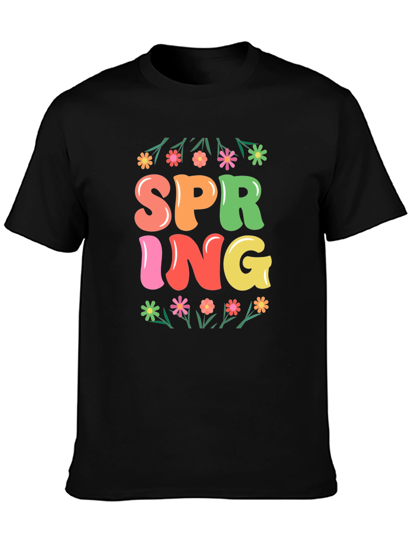 Spring Graphic Tee - Floral Design