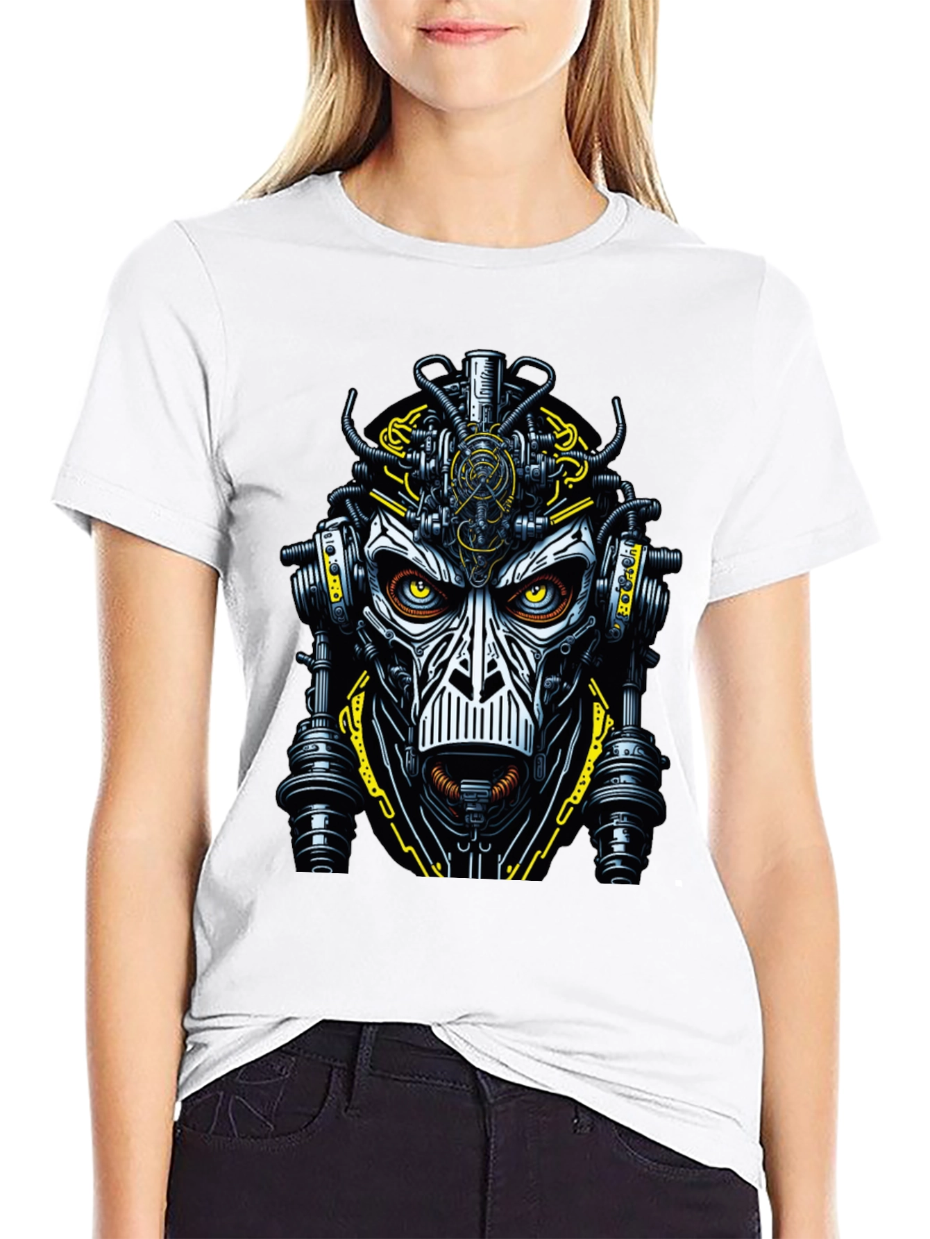 Steampunk Robot Face Graphic Tee