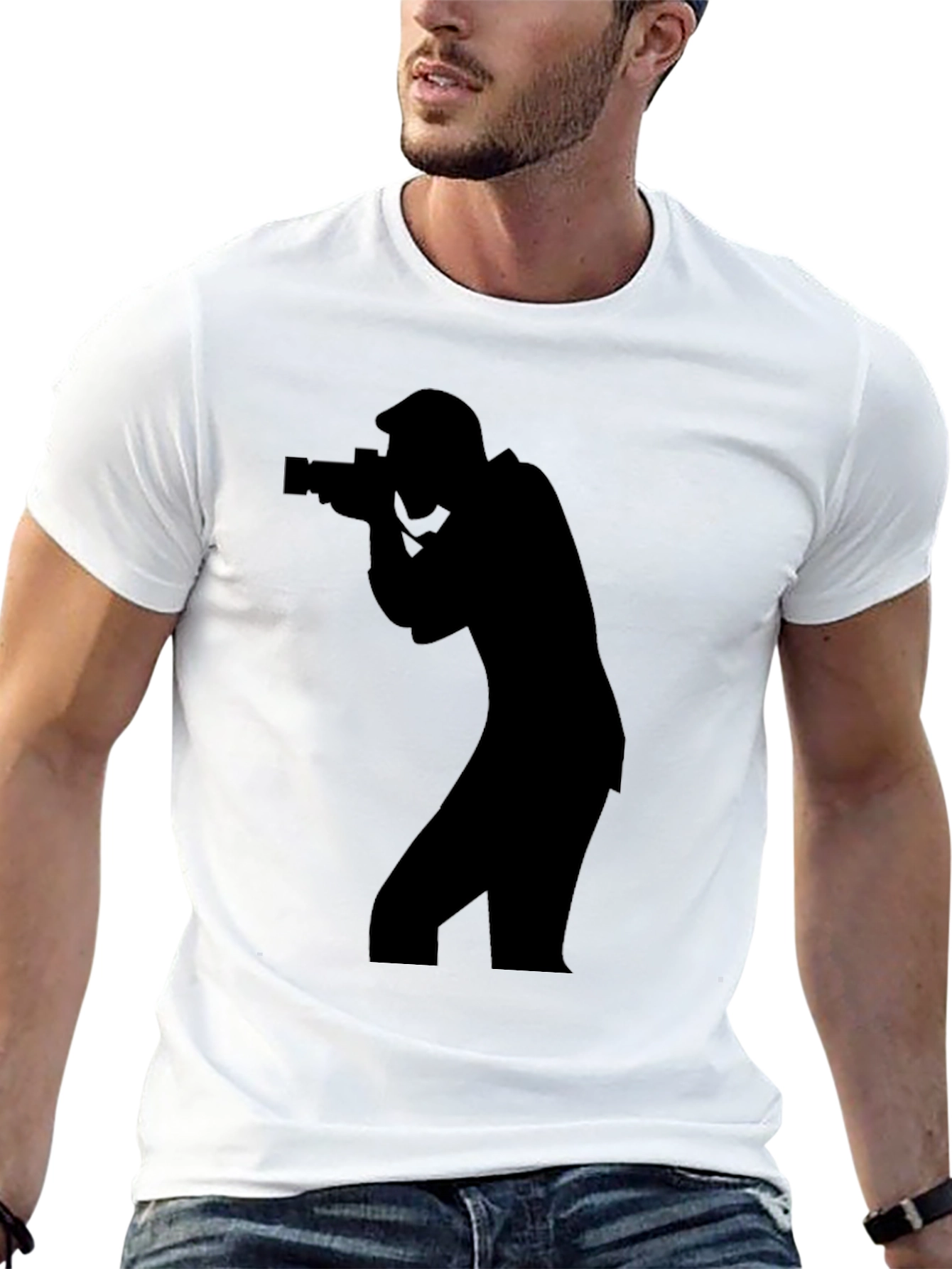 Photographer Silhouette T-Shirt - Cool Camera Graphic Tee