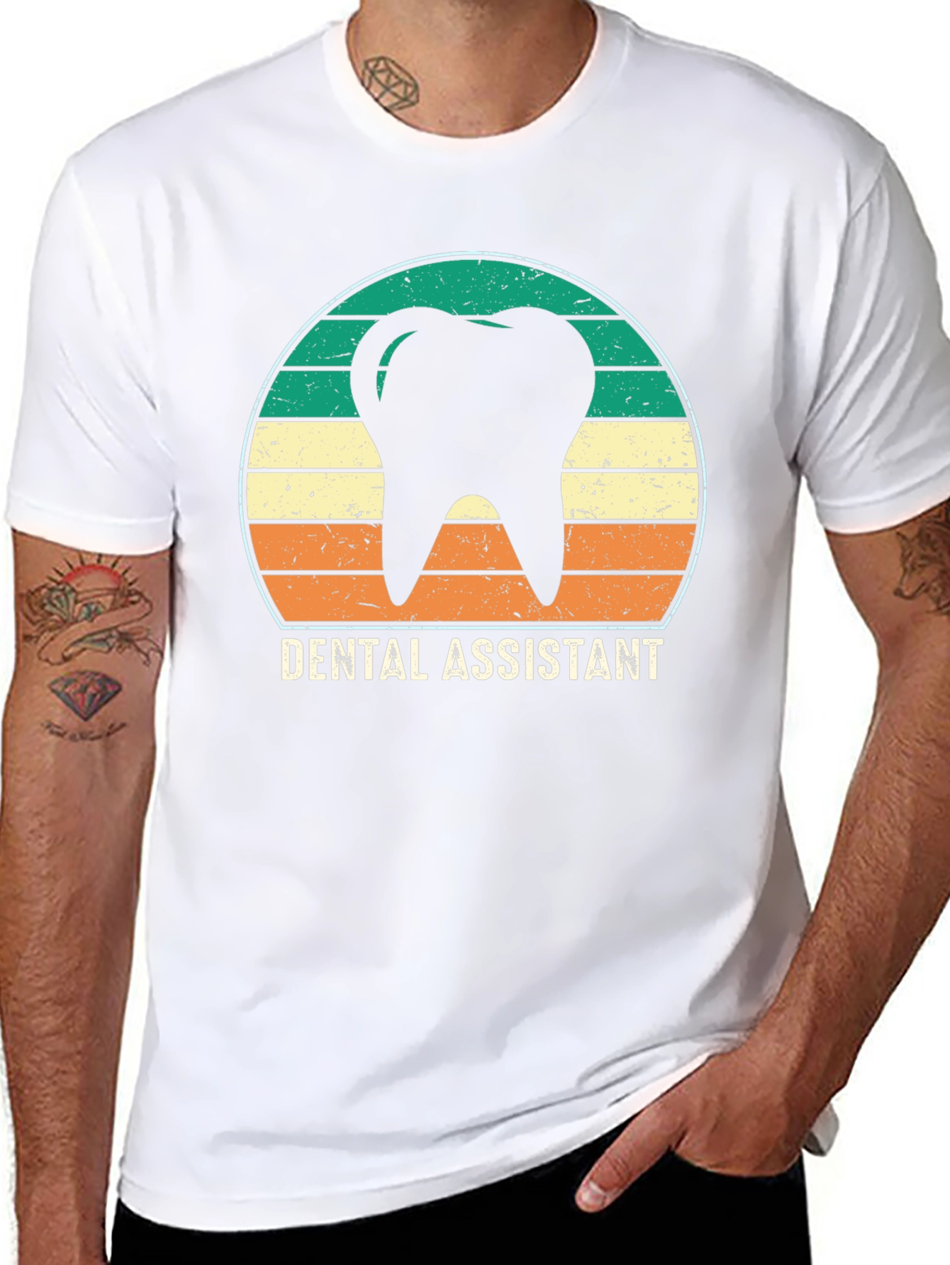 Dental Assistant Retro Tooth Graphic T-Shirt