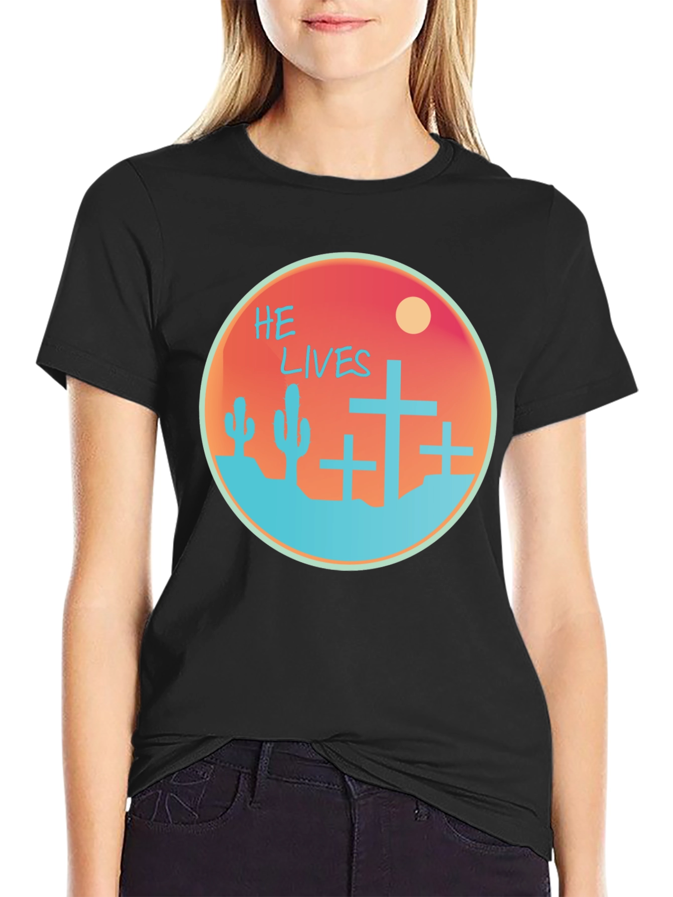 He Lives Graphic Tee - Desert Scene