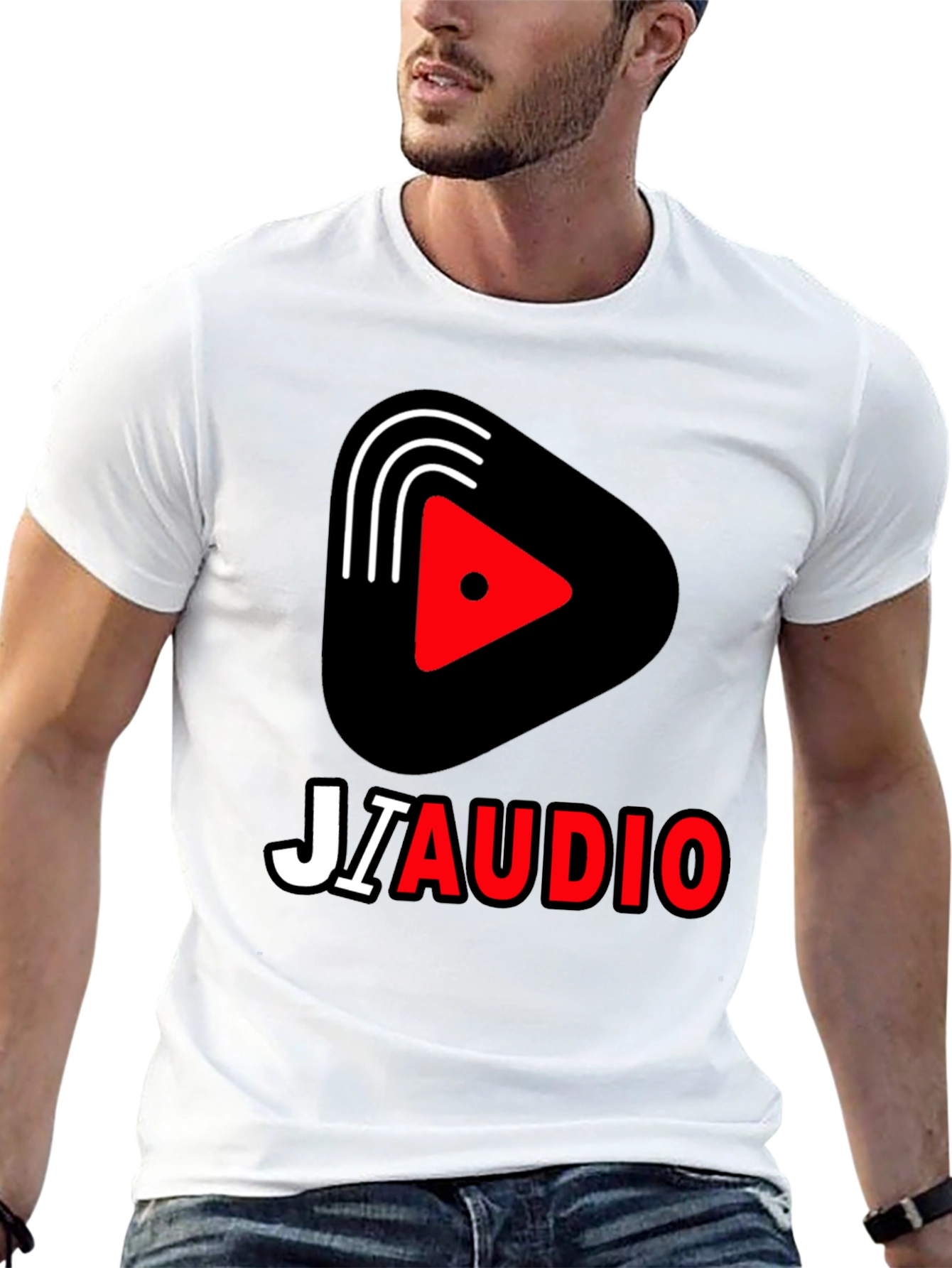 JIAUDIO Graphic Tee - Stylish Black T-Shirt