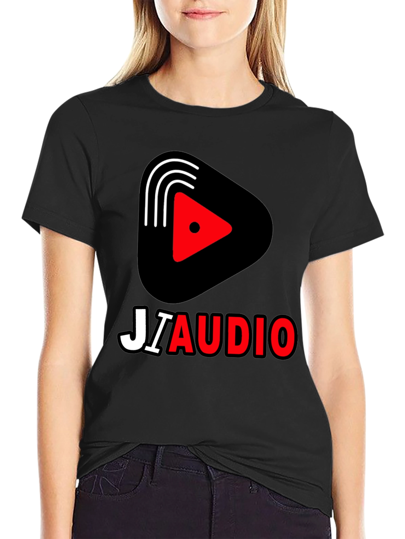 JIAUDIO Graphic Tee - Stylish Black T-Shirt