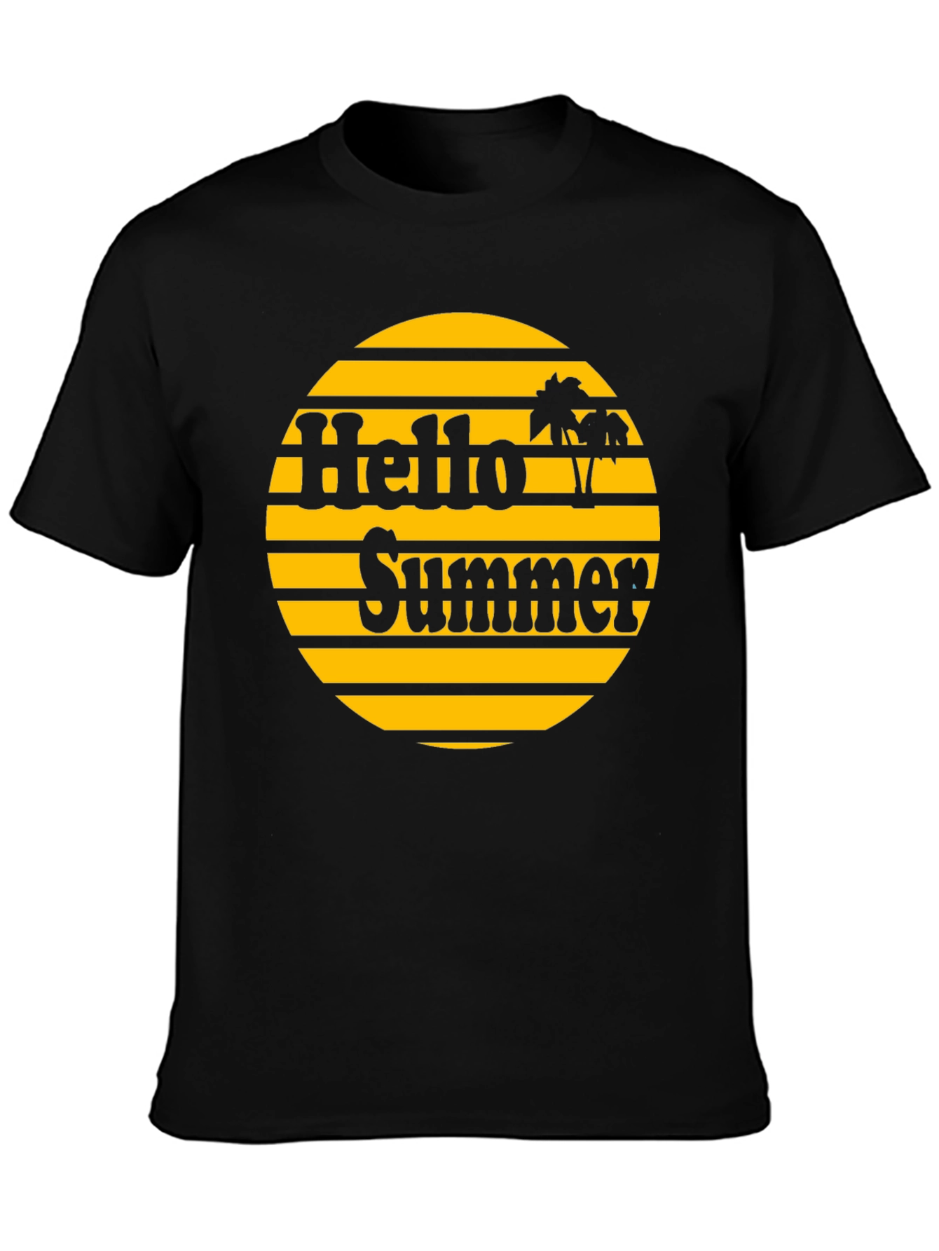 Hello Summer Graphic T-Shirt - Retro Sunset Design