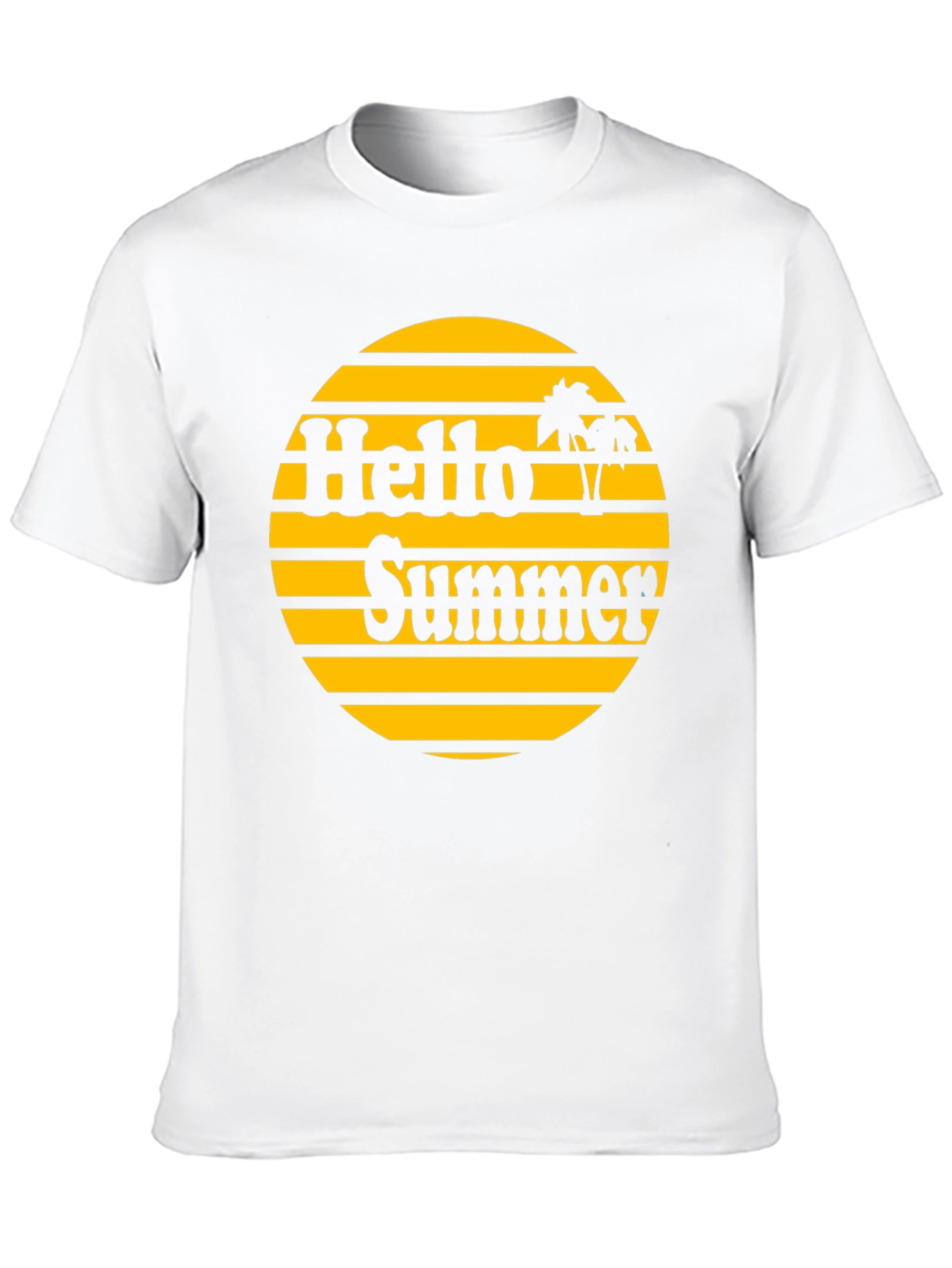 Hello Summer Graphic T-Shirt - Retro Sunset Design
