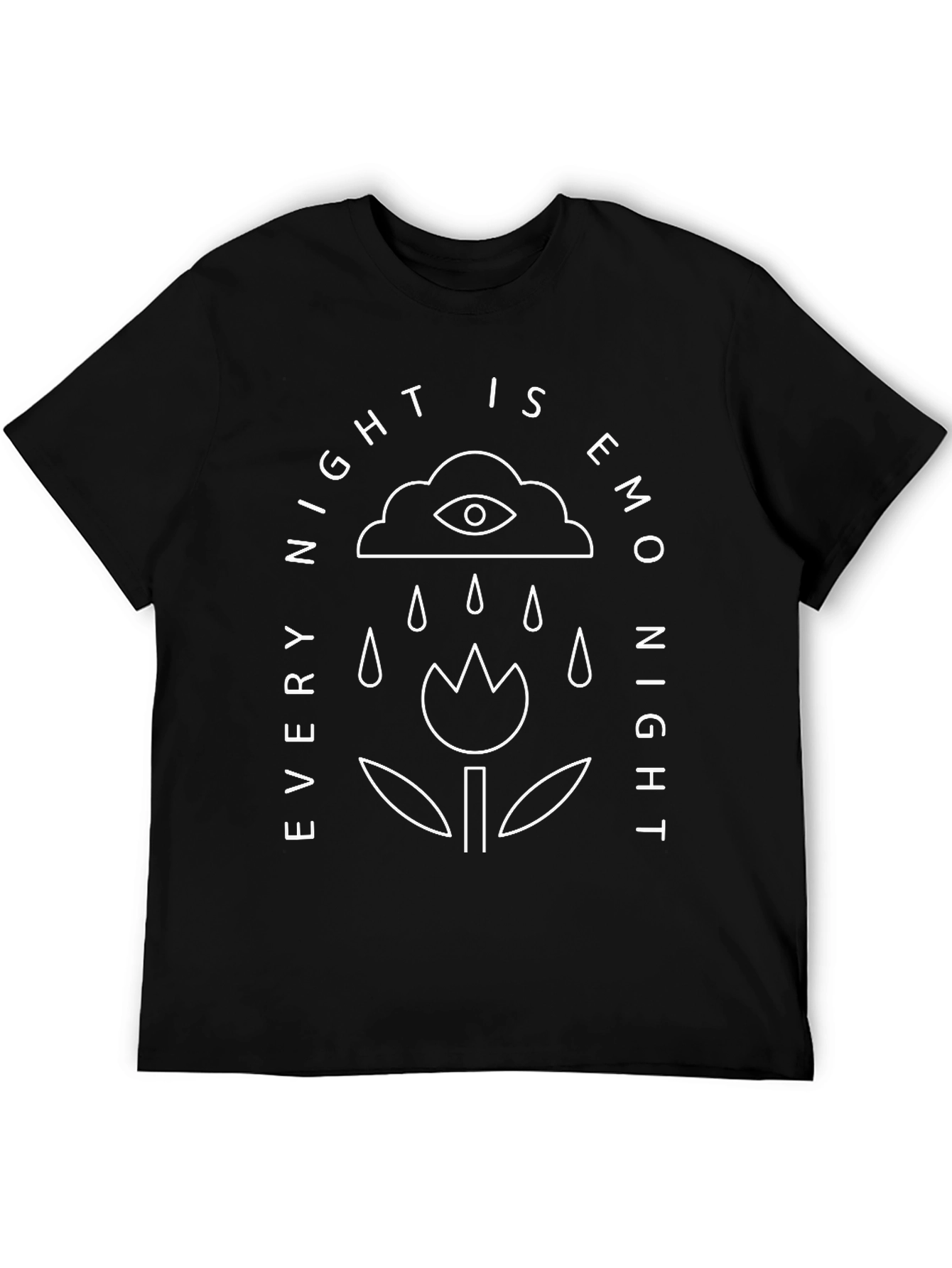 Emo Night Graphic Tee - Black Cotton T-Shirt