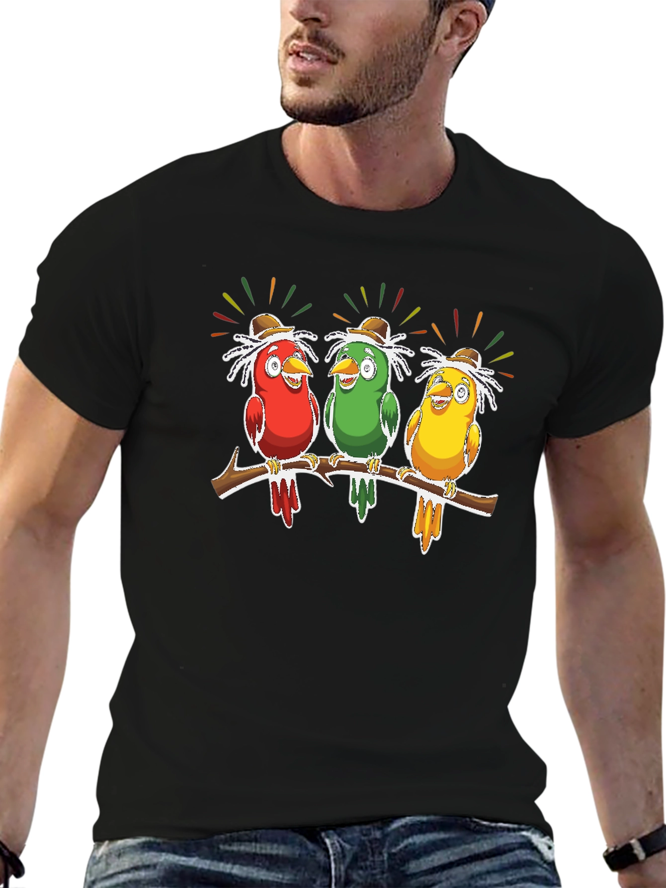 Birds on Branch Graphic Tee - Novelty Print