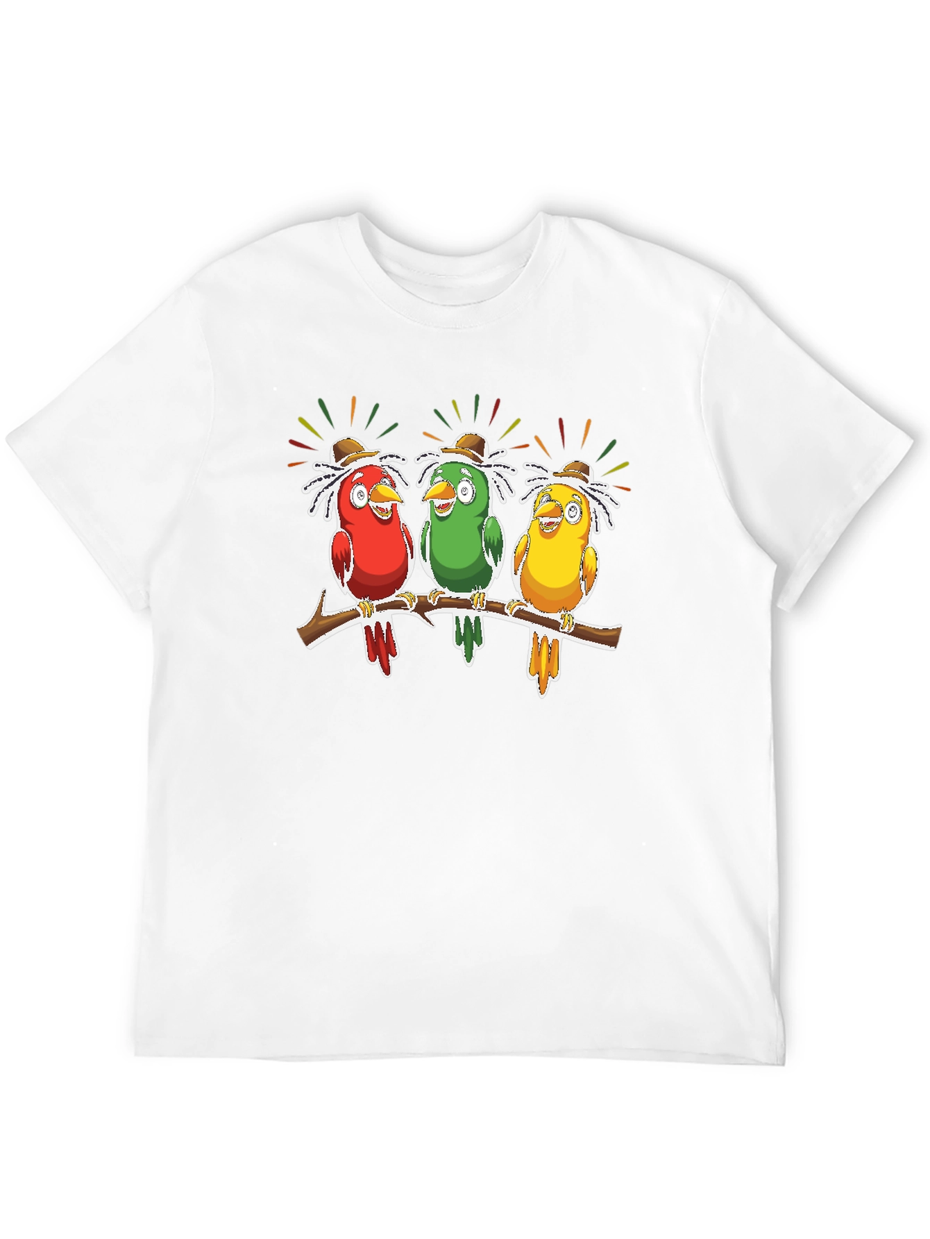 Birds on Branch Graphic Tee - Novelty Print