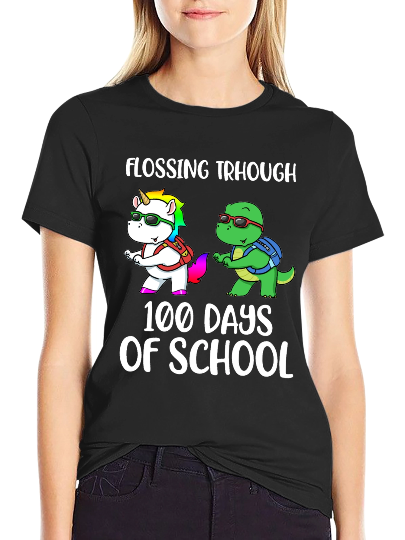Flossing Through 100 Days Of School T-Shirt