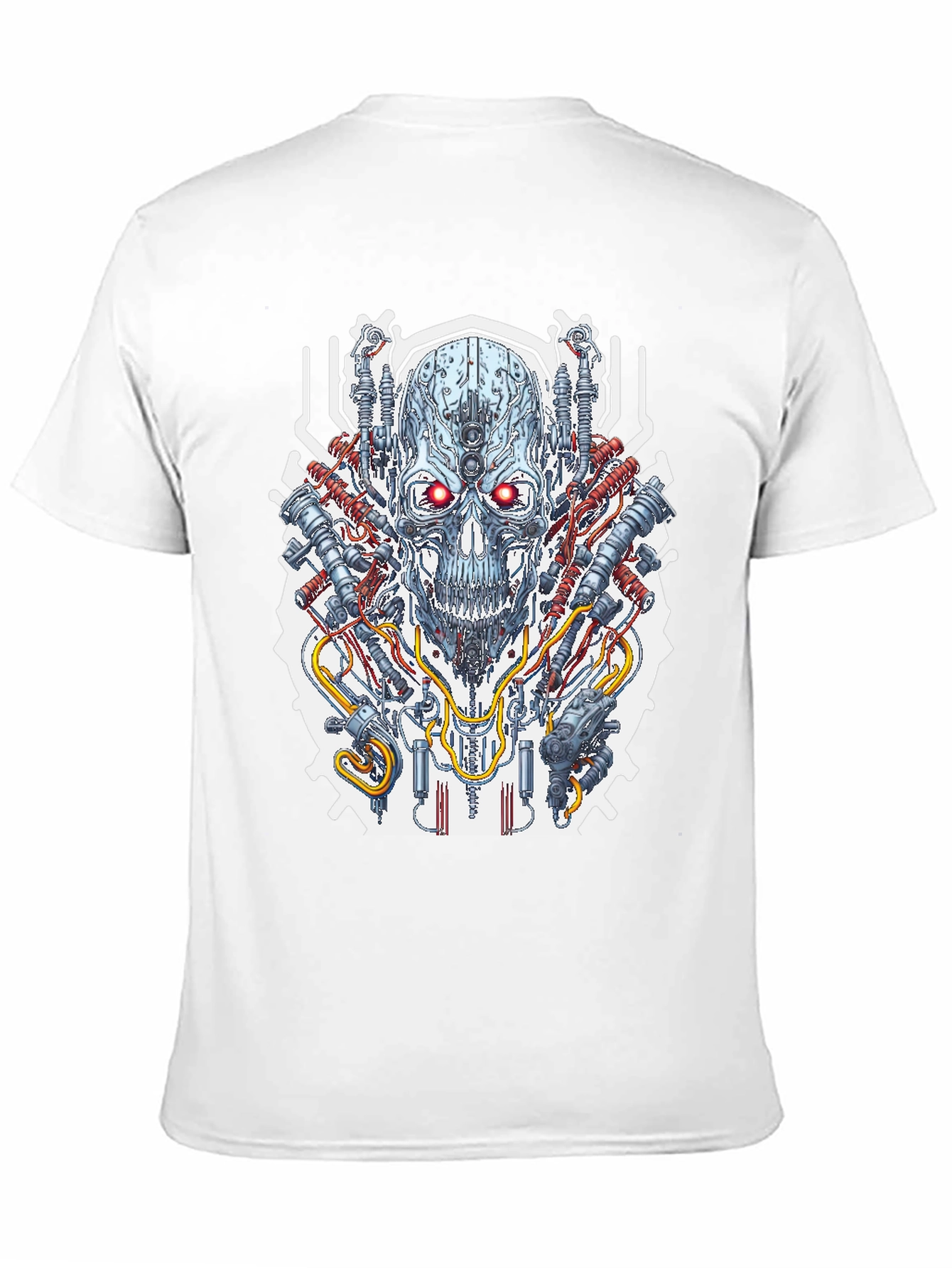 Cyberpunk Skull Graphic Tee - Mens Black T-Shirt