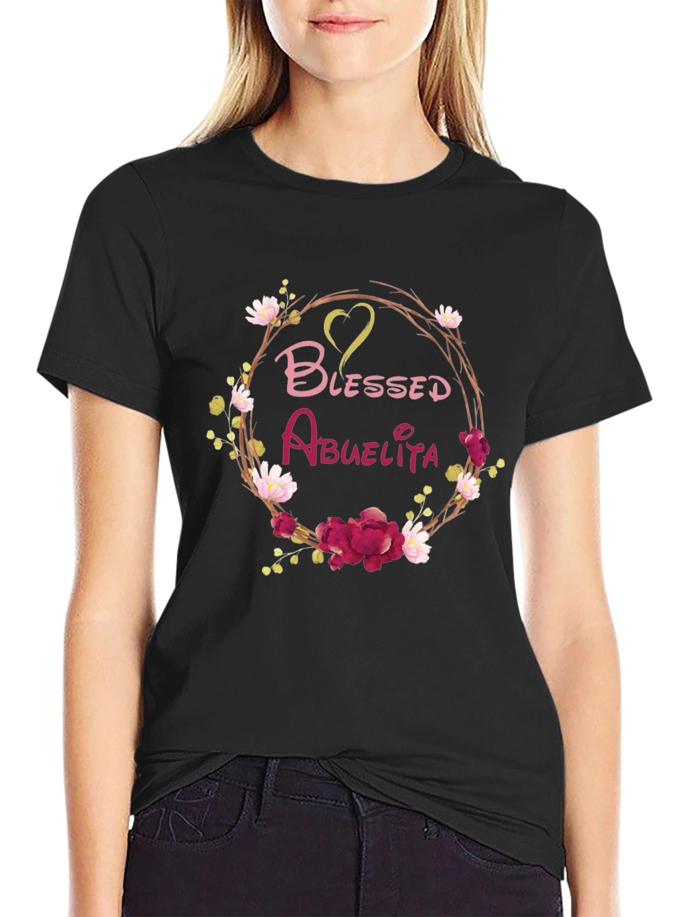 Blessed Abuelita Floral T-Shirt