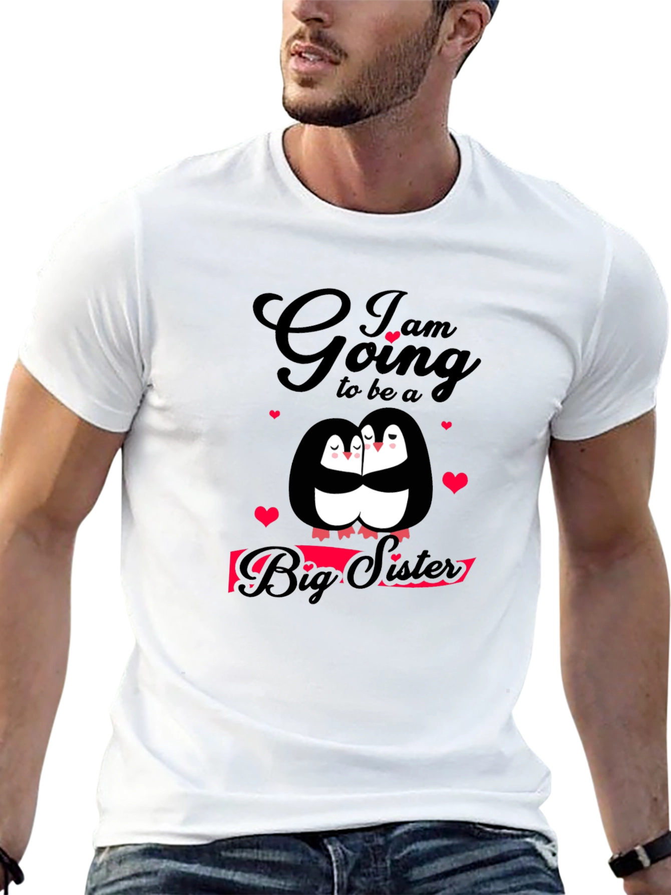 Big Sister Penguin Tee - Cute Family Matching Shirt