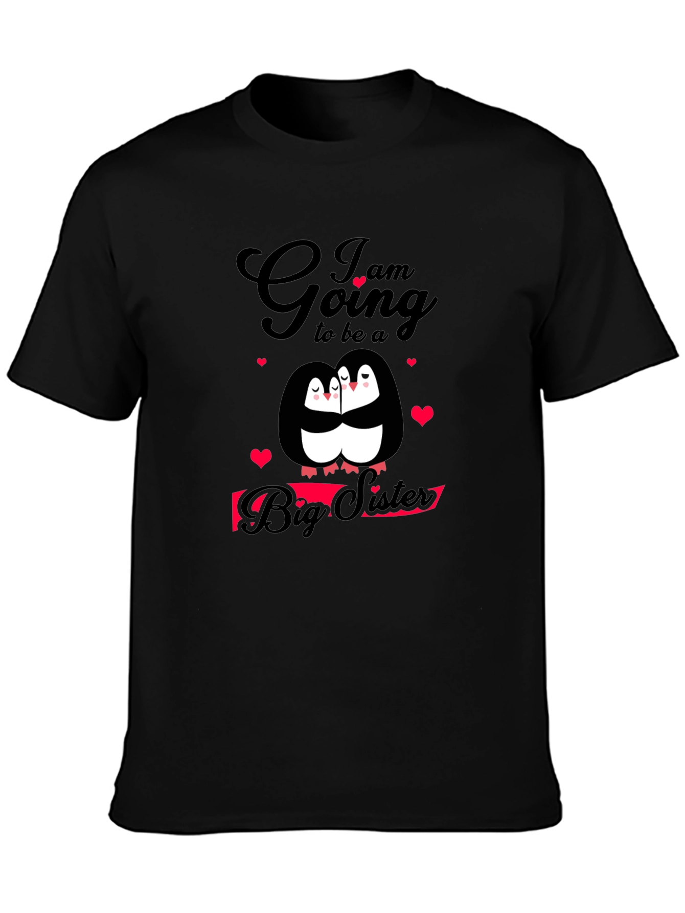 Big Sister Penguin Tee - Cute Family Matching Shirt