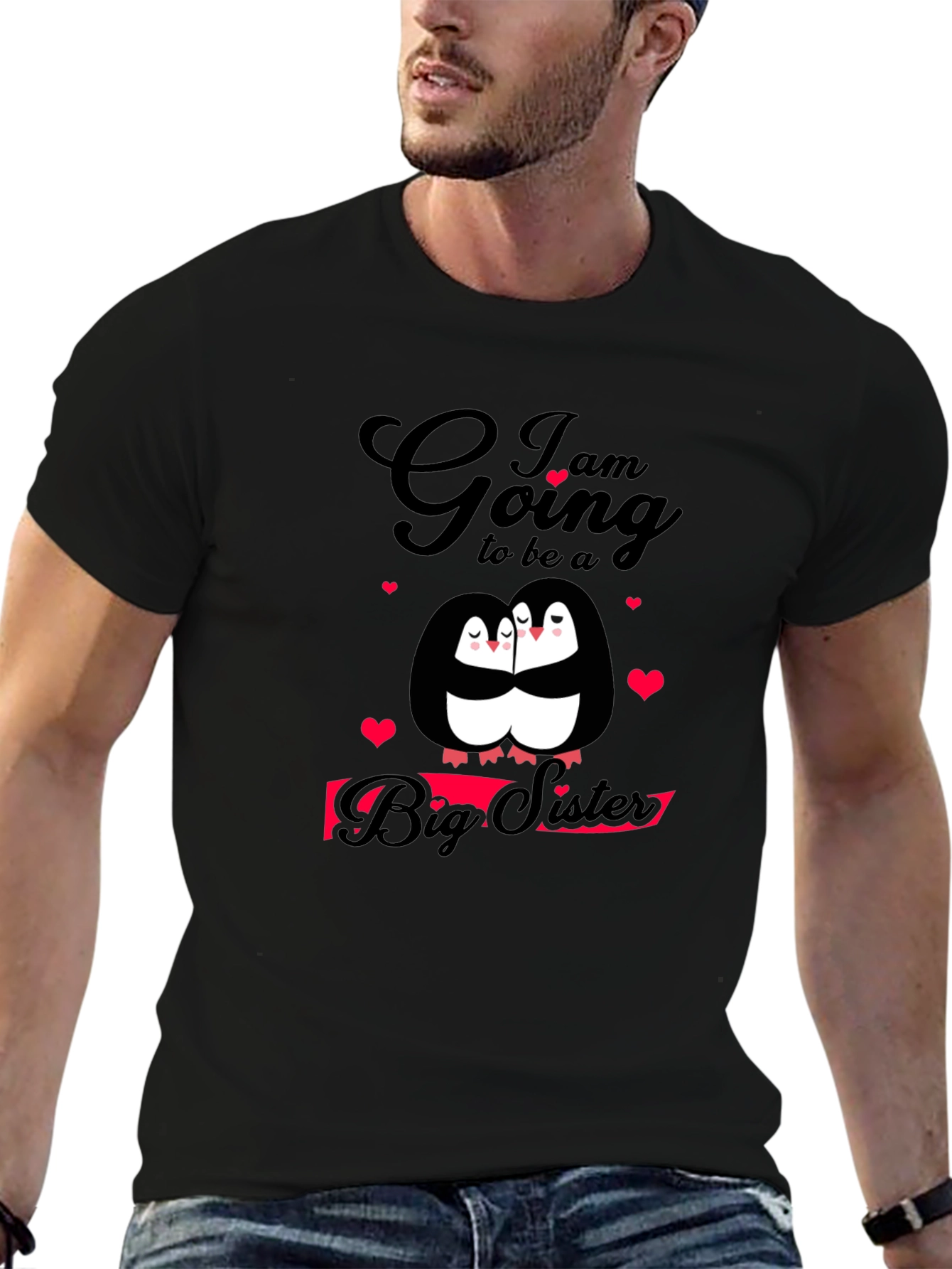 Big Sister Penguin Tee - Cute Family Matching Shirt