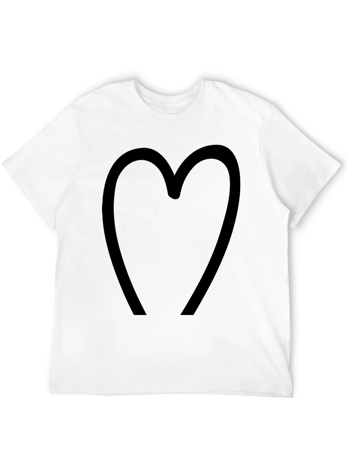 Simple Heart Tee - Black Cotton Blend Casual Wear