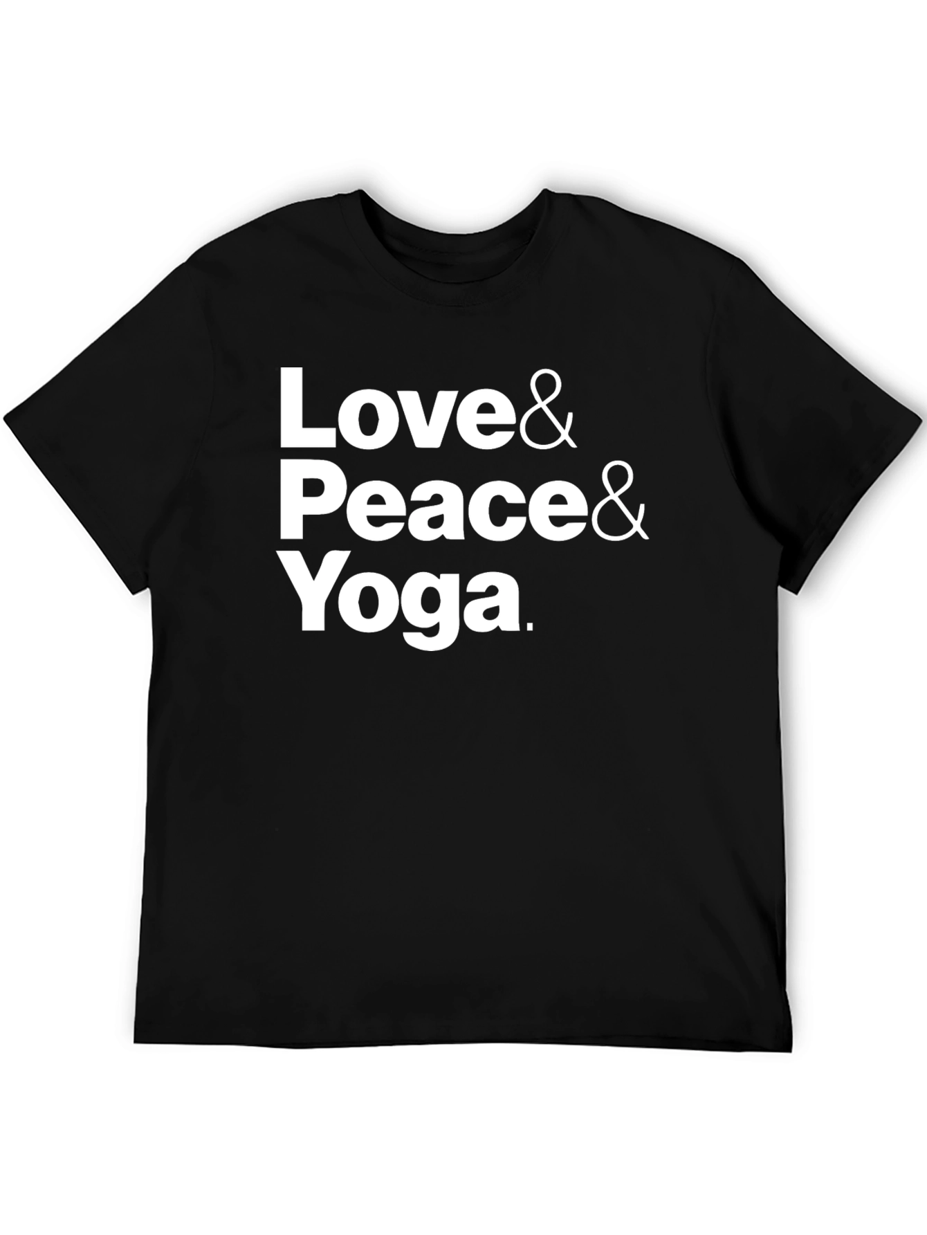 Love Peace Yoga T-Shirt - Black Cotton Blend