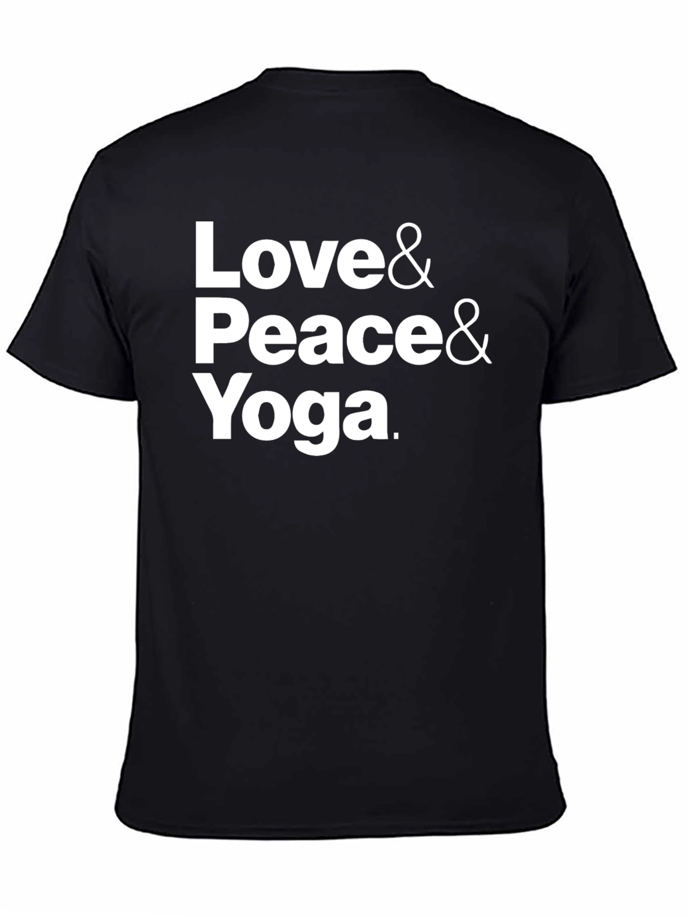 Love Peace Yoga T-Shirt - Black Cotton Blend