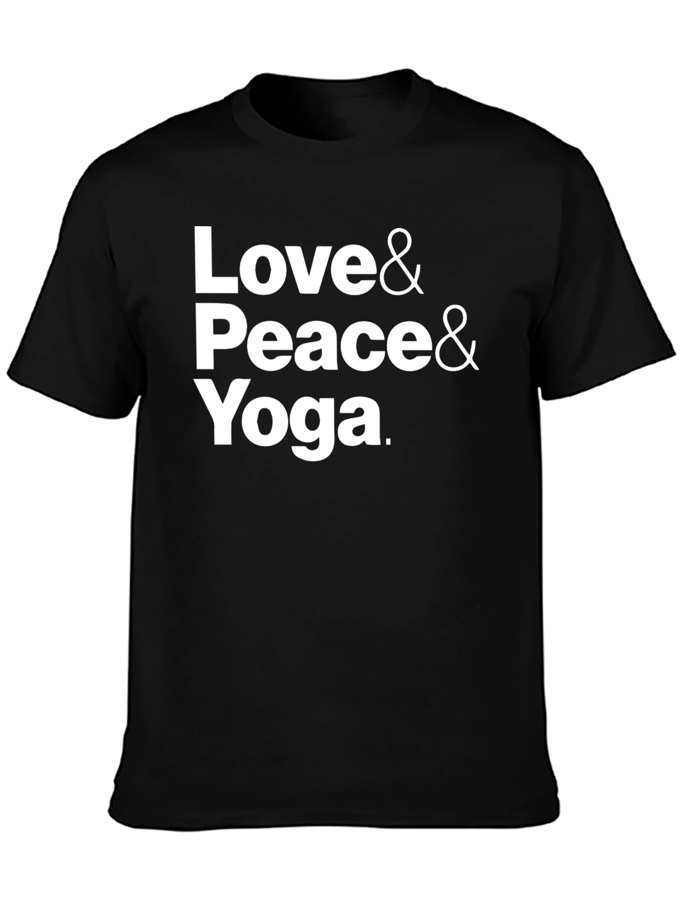 Love Peace Yoga T-Shirt - Black Cotton Blend