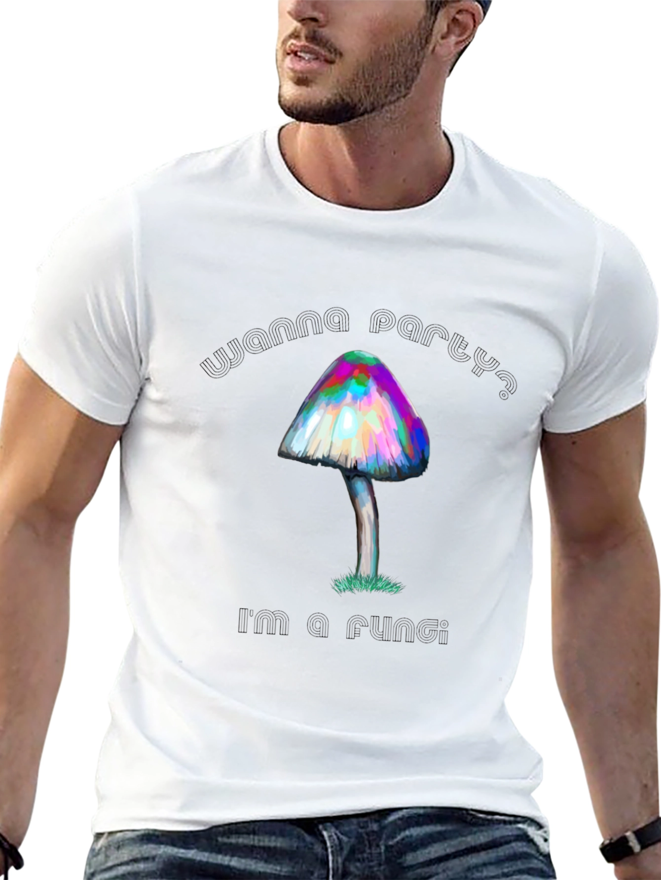 Psychedelic Mushroom T-Shirt Wanna Party? Fungi Tee