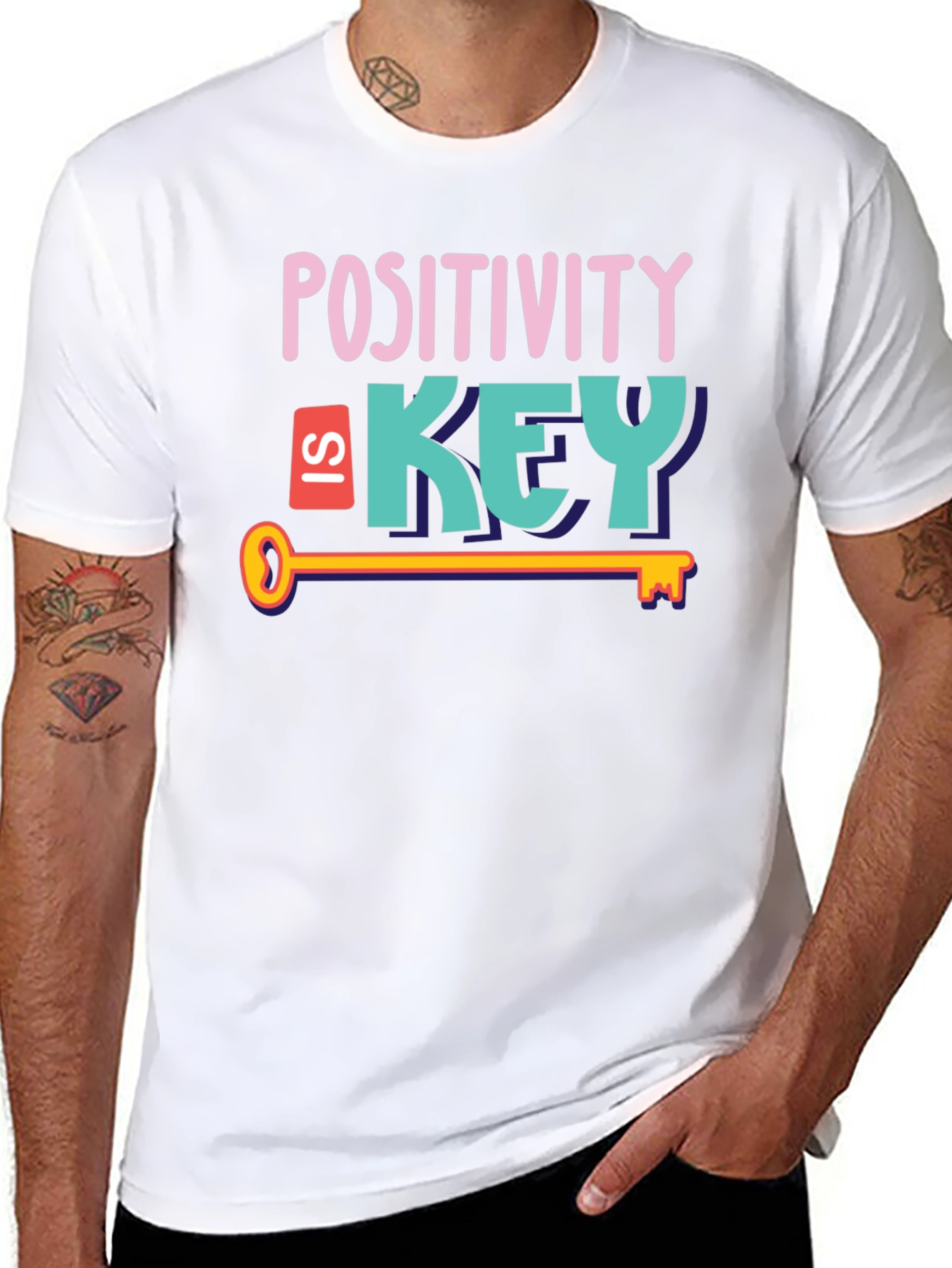 Positivity is Key Graphic Tee - Stylish Unisex T-Shirt