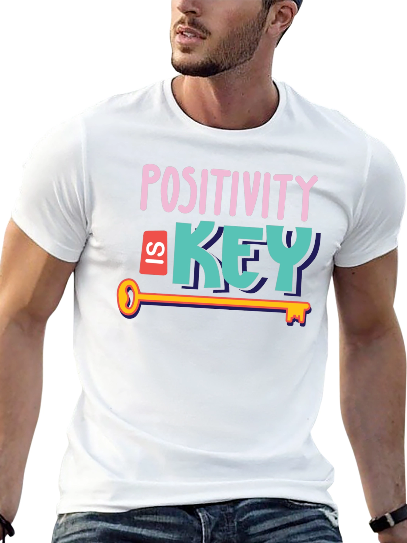 Positivity is Key Graphic Tee - Stylish Unisex T-Shirt