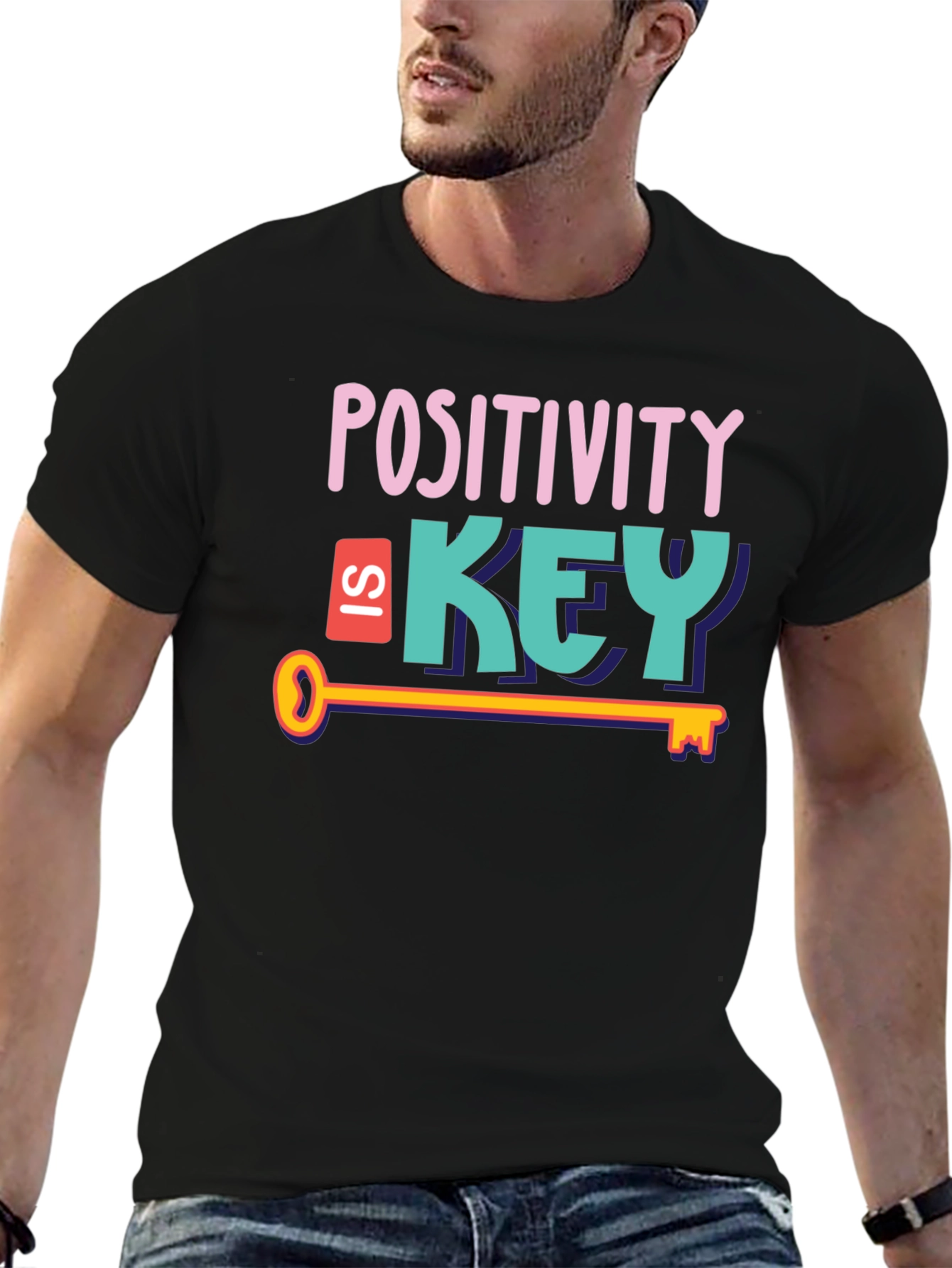 Positivity is Key Graphic Tee - Stylish Unisex T-Shirt