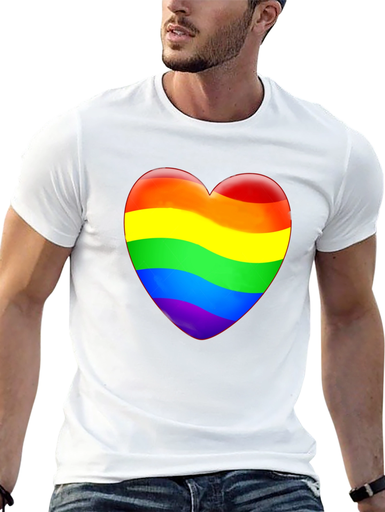 Rainbow Heart Graphic T-Shirt - Pride Apparel