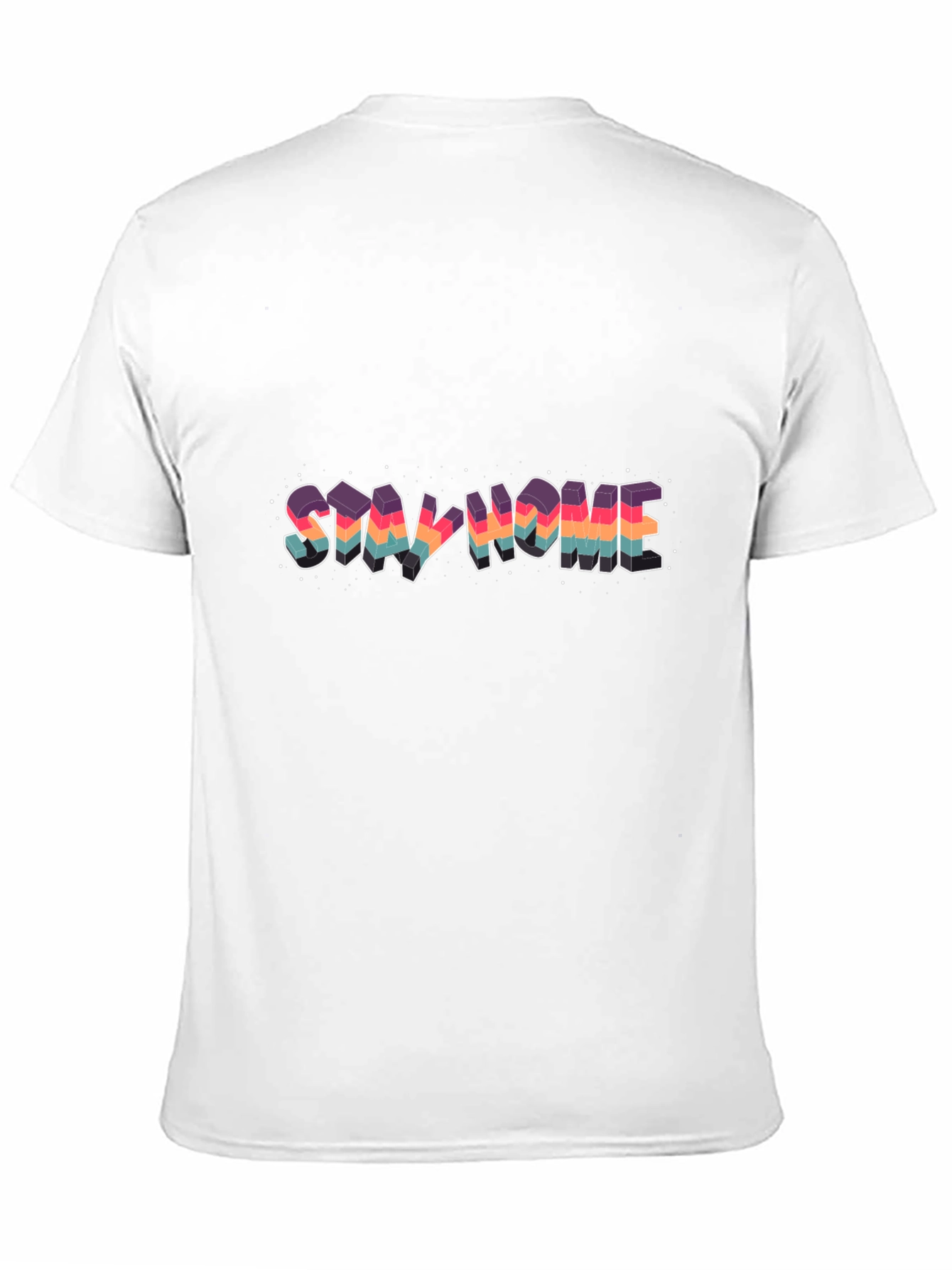 Stay Home Graphic Print Tee - Black Casual T-Shirt