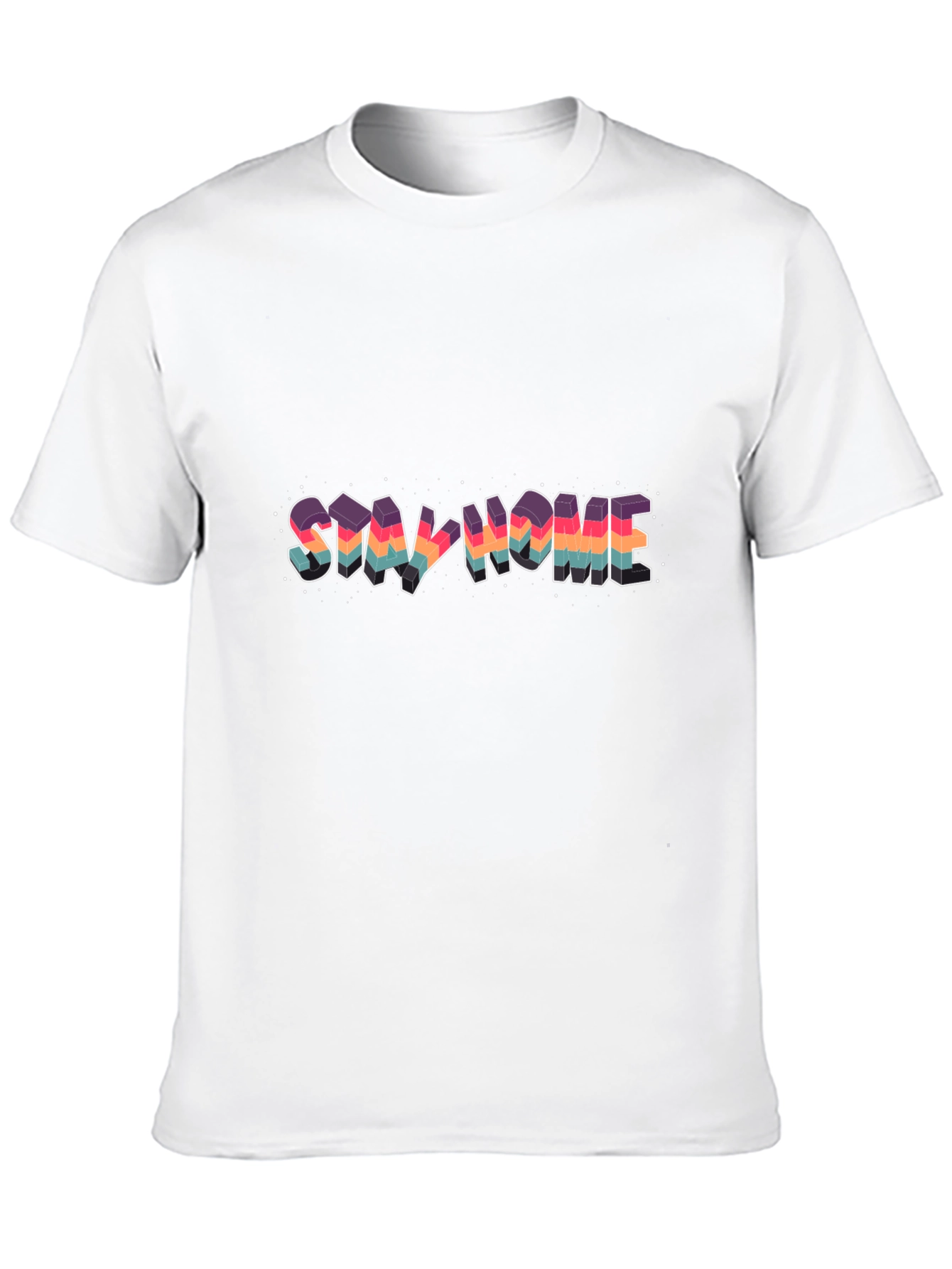 Stay Home Graphic Print Tee - Black Casual T-Shirt
