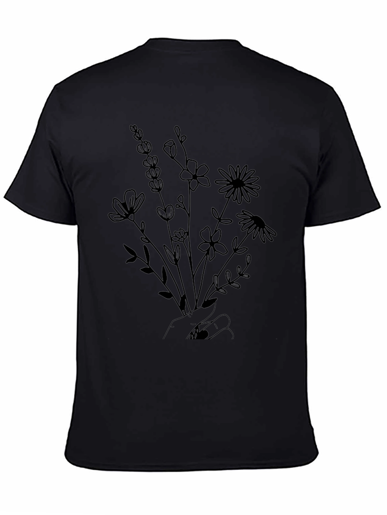 Floral Bouquet Graphic Tee - Hand Drawn Flowers