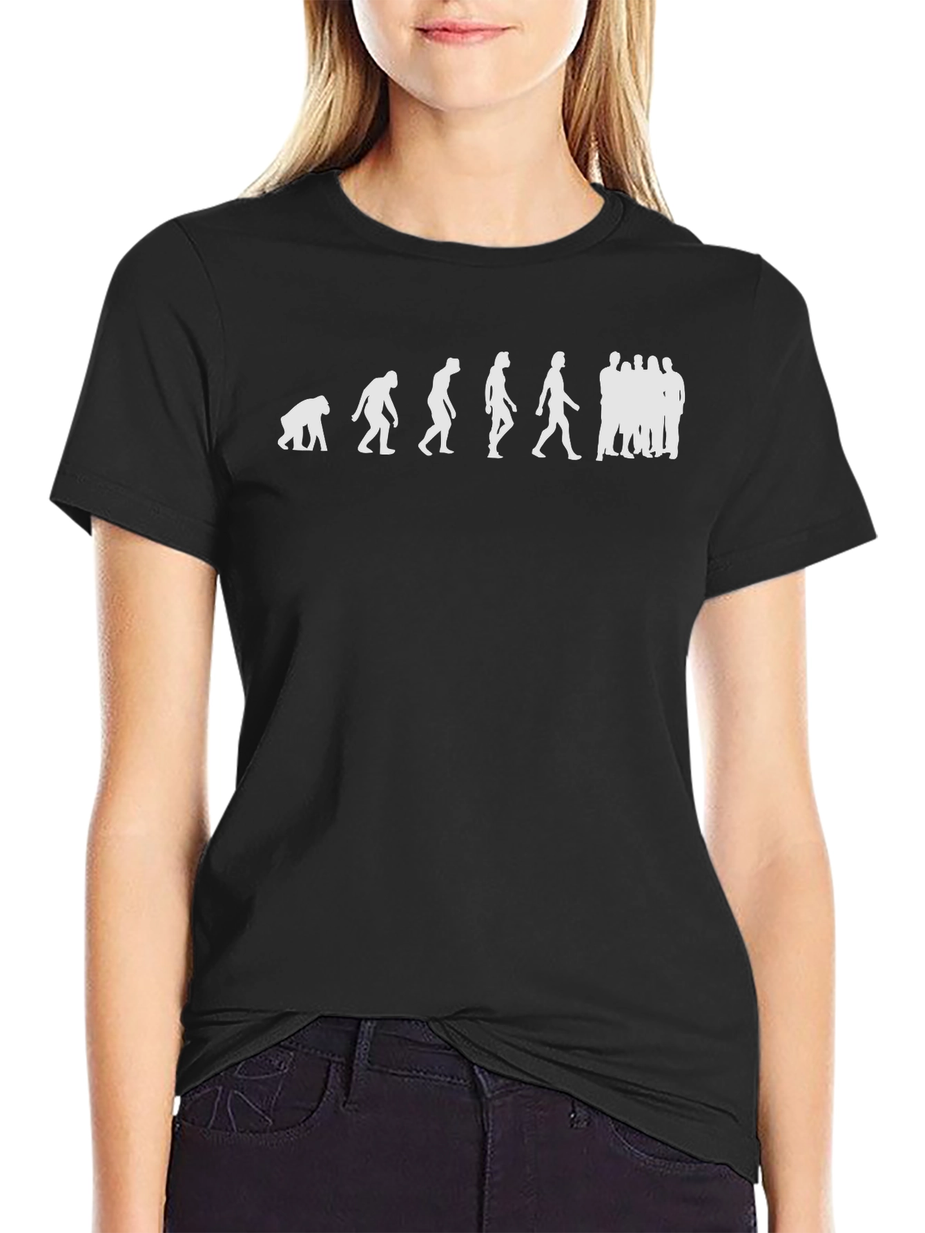 Evolution of Man Graphic Tee - Black Cotton T-Shirt