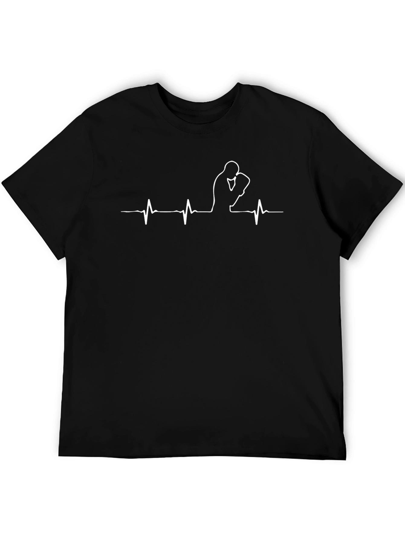 Boxing Heartbeat T-Shirt - Black Cotton Tee